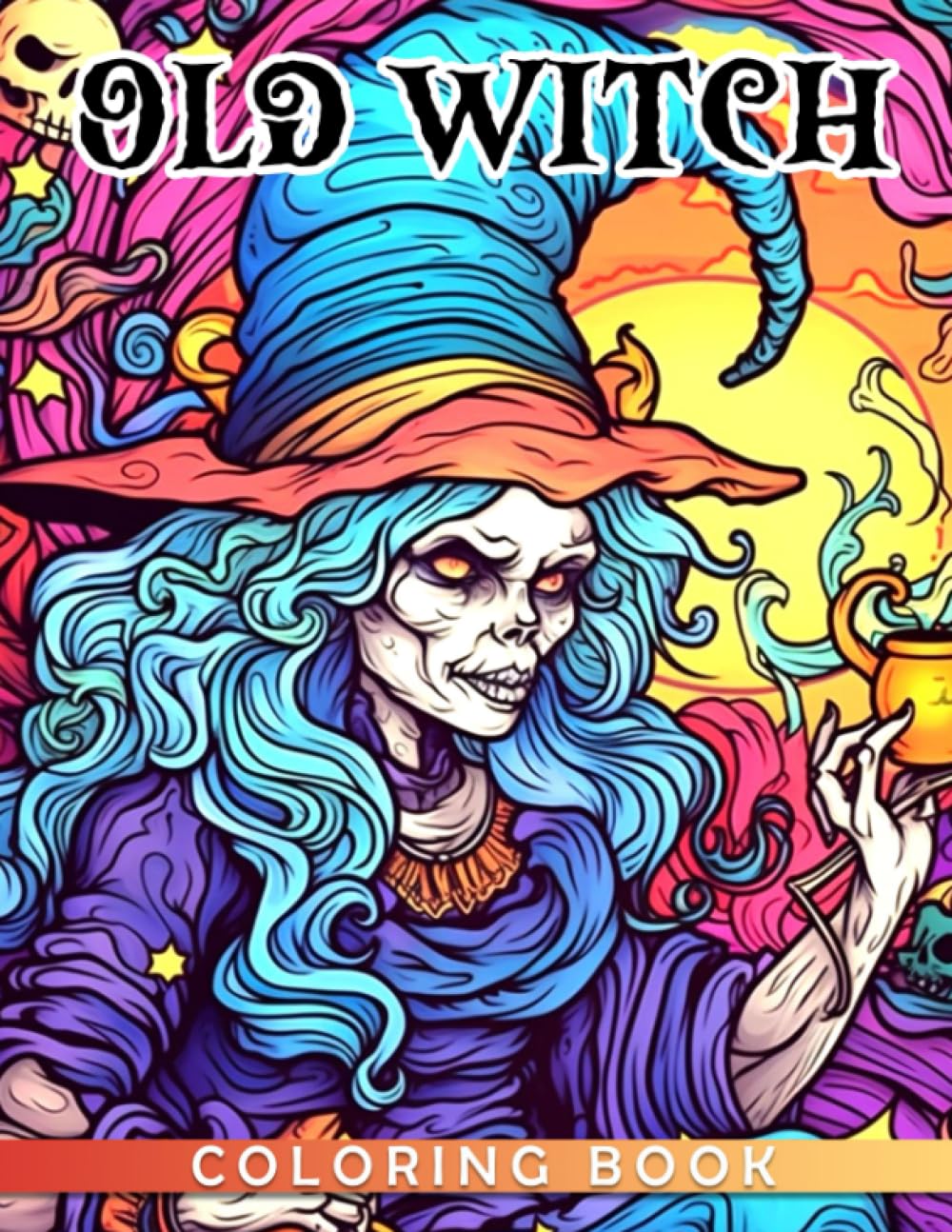 Old Witch Coloring Book: Mystery WitchyDesigns | Gifts To Relax And Stress Relief For Kids, Adults, And Teens With Impressive Illustrations