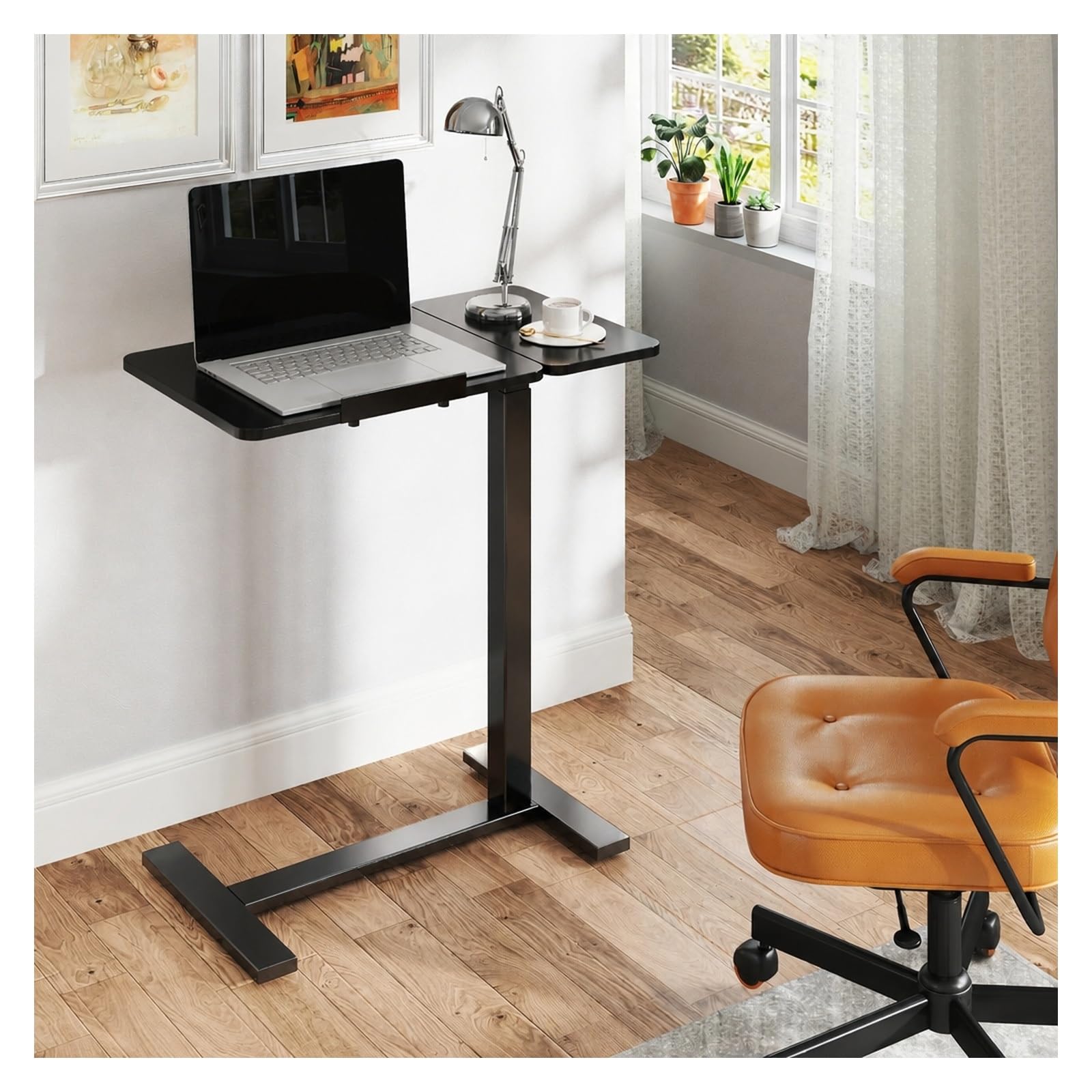 Mesa Plegable, Escritorio Plegable Junto A La Cama con Ruedas, Parte Superior Inclinable,para Acampar