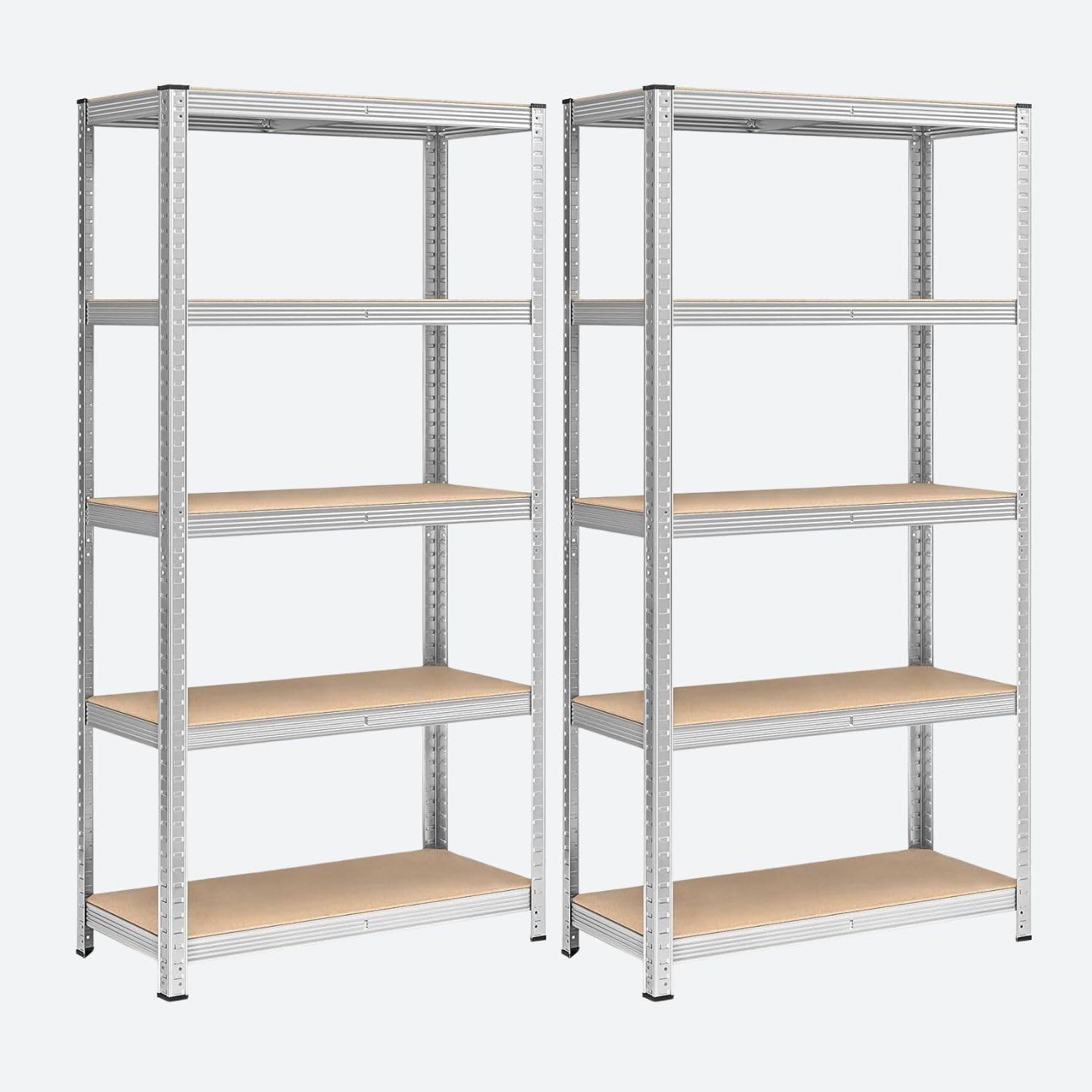 IWOFER Set 2 Scaffali in Metallo 180x90x40 cm per Carichi Pesanti 875 kg - 175 kg per Ripiano Scaffalatura 5 ripiani per Magazzino Garage