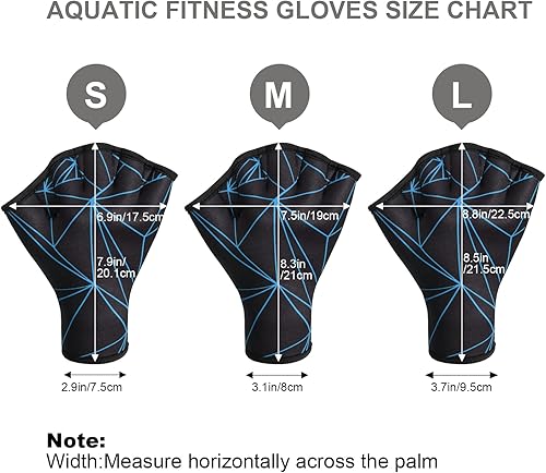 Miniatura 6 de TAGVO Guantes acuáticos de natación, guantes acuáticos para ayudar a la resistencia de la parte superior del cuerpo, guantes de natación con malla
