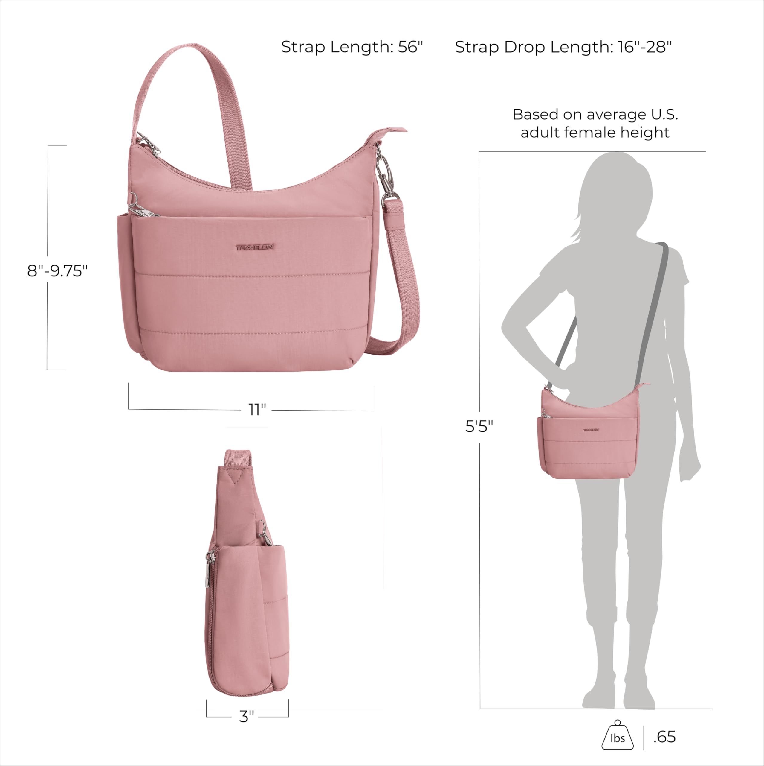 Travelon Crossbody Uniseks Travelon Anti-theft Roam Medium Crossbody