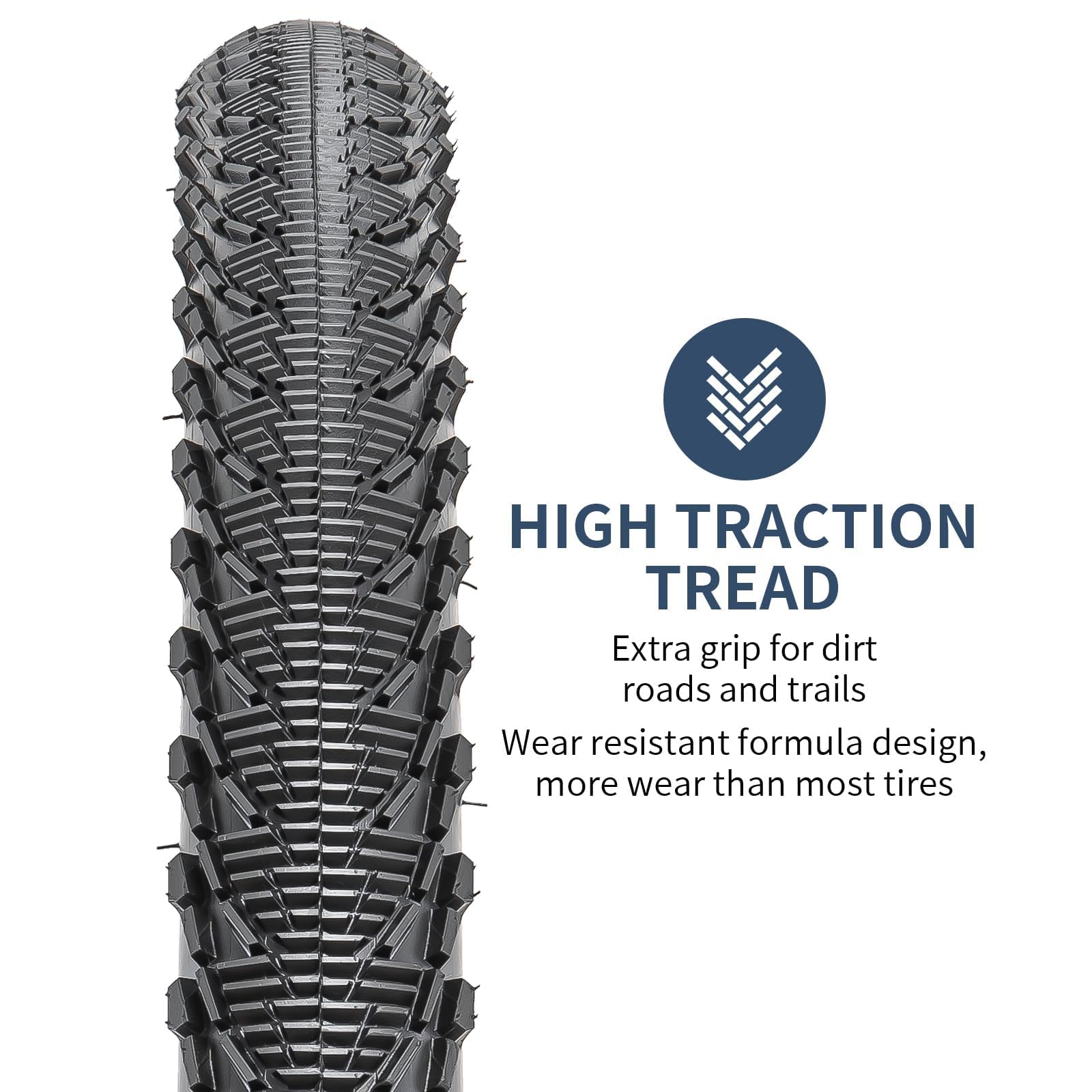 YUNSCM 2-PCS 24" Bike Tires 24x1.95/54-507 60TPI 24" Bike Tubes - View #5