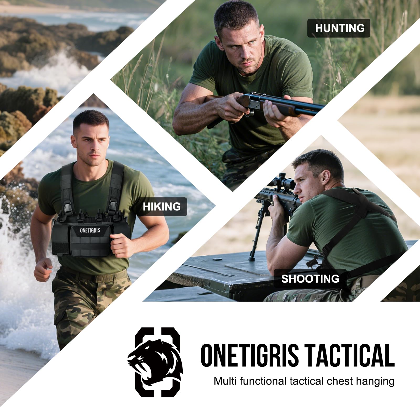 Amazon.co.jp: OneTigris チェストリグ、MOLLEチェストリグ