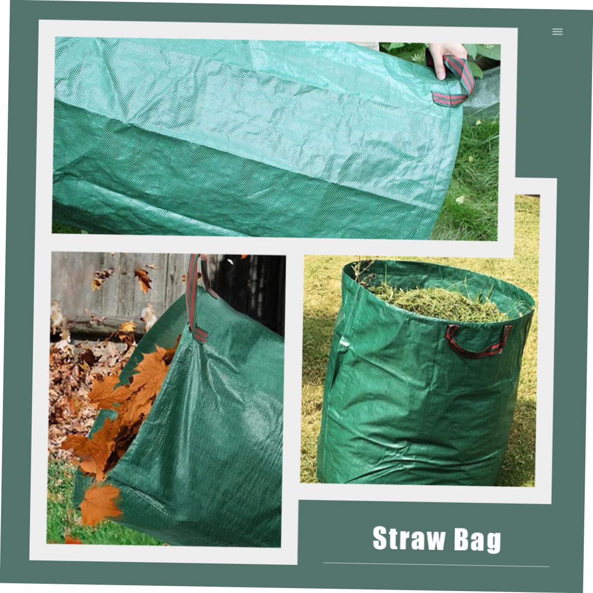 ibasenice 3Pcs Garden Folding Trash Bags for Leaves Grass Waste Durable Material Capacity Storage for Dead Plants Straw Debris Cleanup