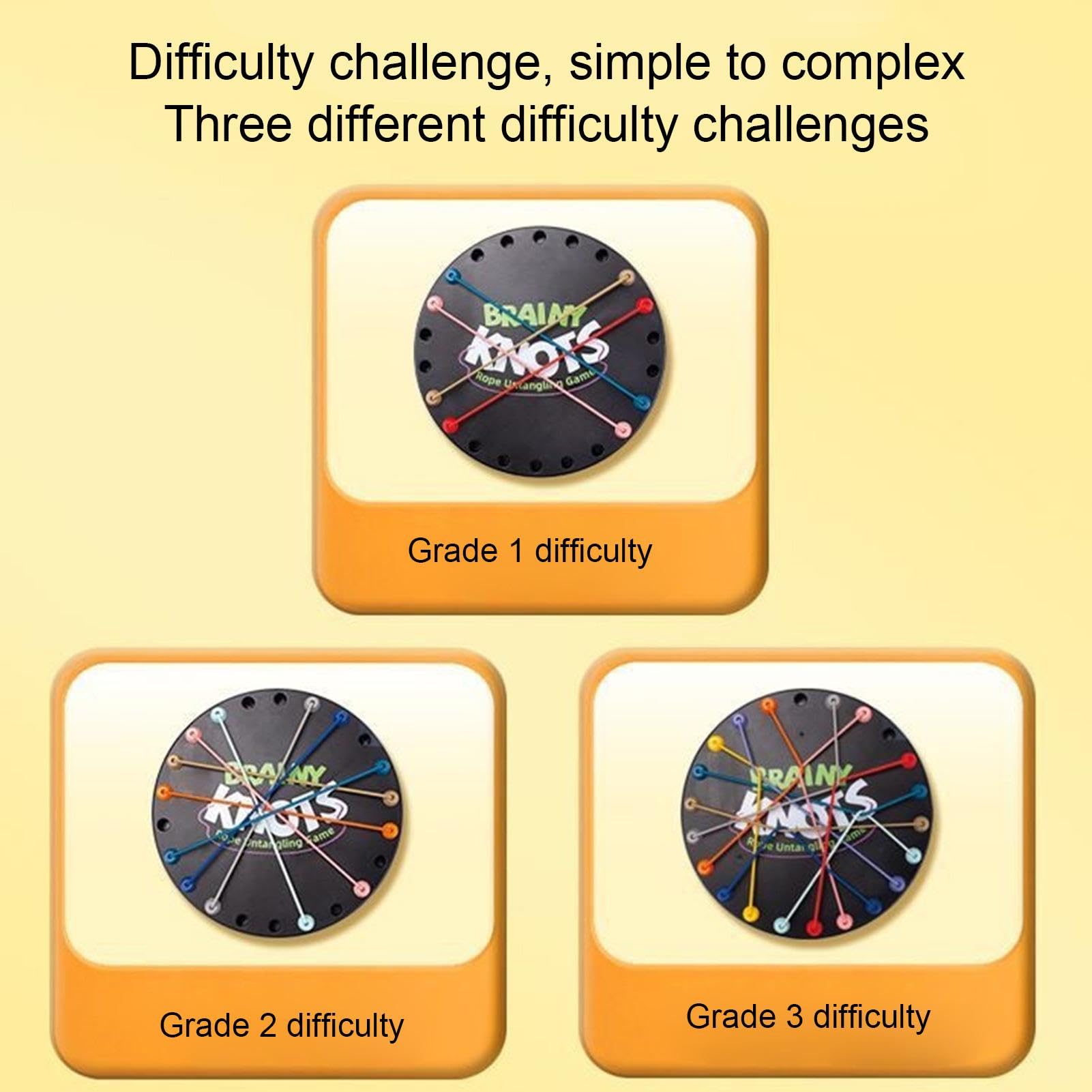 Brainy Knots Rope Untangling Game, Twisted Rope Tangles Sorting Game, Rope Knots Challenge Game, Strategy Games Rope Solving Puzzle Toy For Family