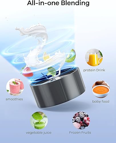 Miniatura 8 de Ganiza Batidoras de batidos, 14 licuadoras personales para batidos y batidos para cocina con 3 vasos portátiles (1 x 24 onzas y 2 x 17 onzas),
