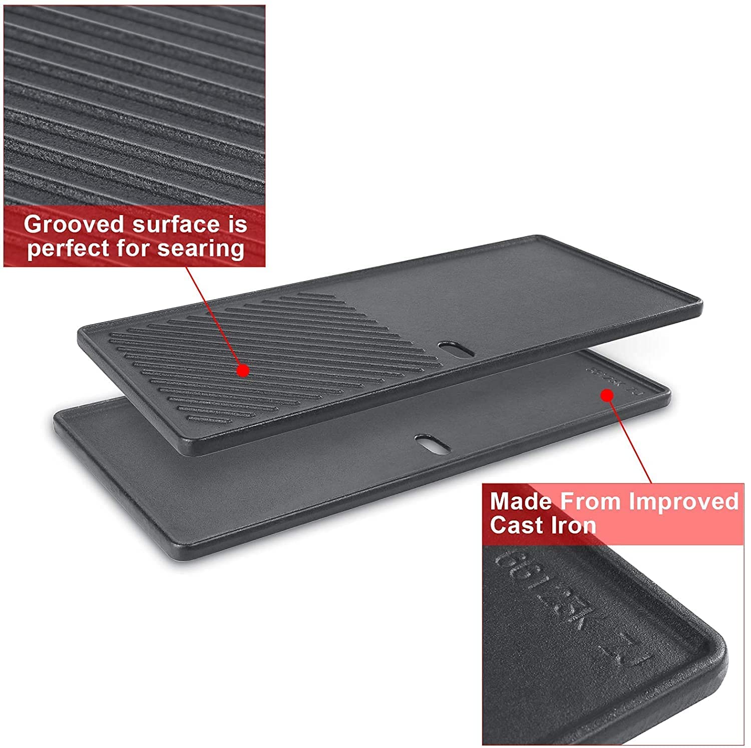 Charbroil Advantage 225s enders Boston 4, piastra di ricambio per barbecue, piastra in ghisa e griglia 43 x 72 cm