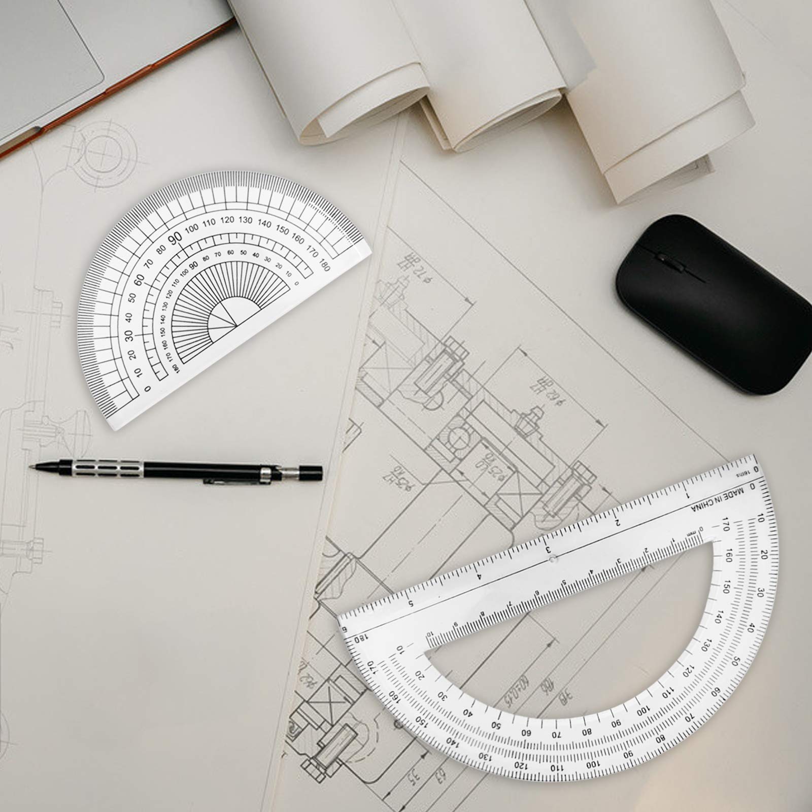 Winkelmesser Set – 48 Stück Transparent Für Schule, Büro & Hobby