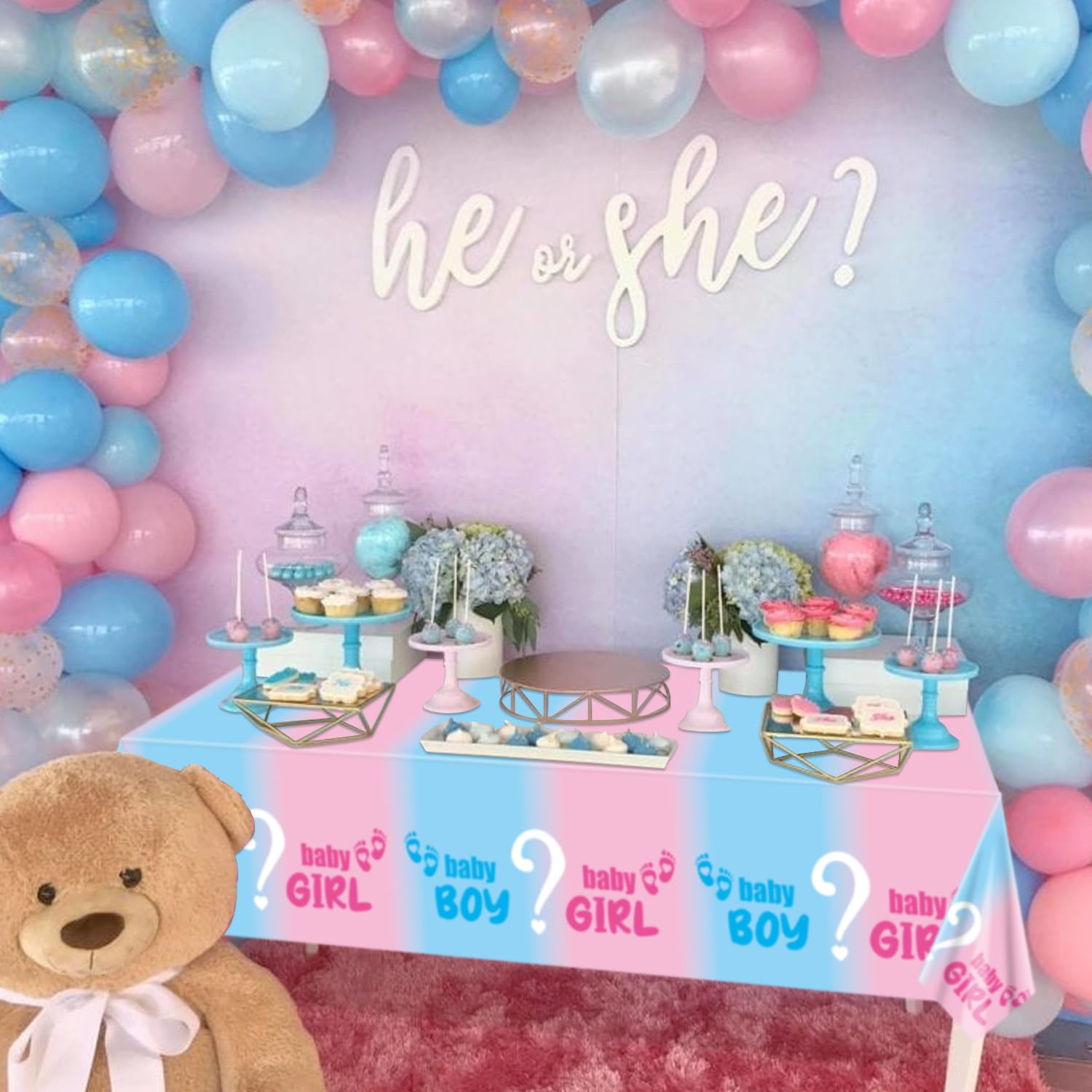 XJLANTTE 2Pcs Gender Reveal Tablecloth - Image 4