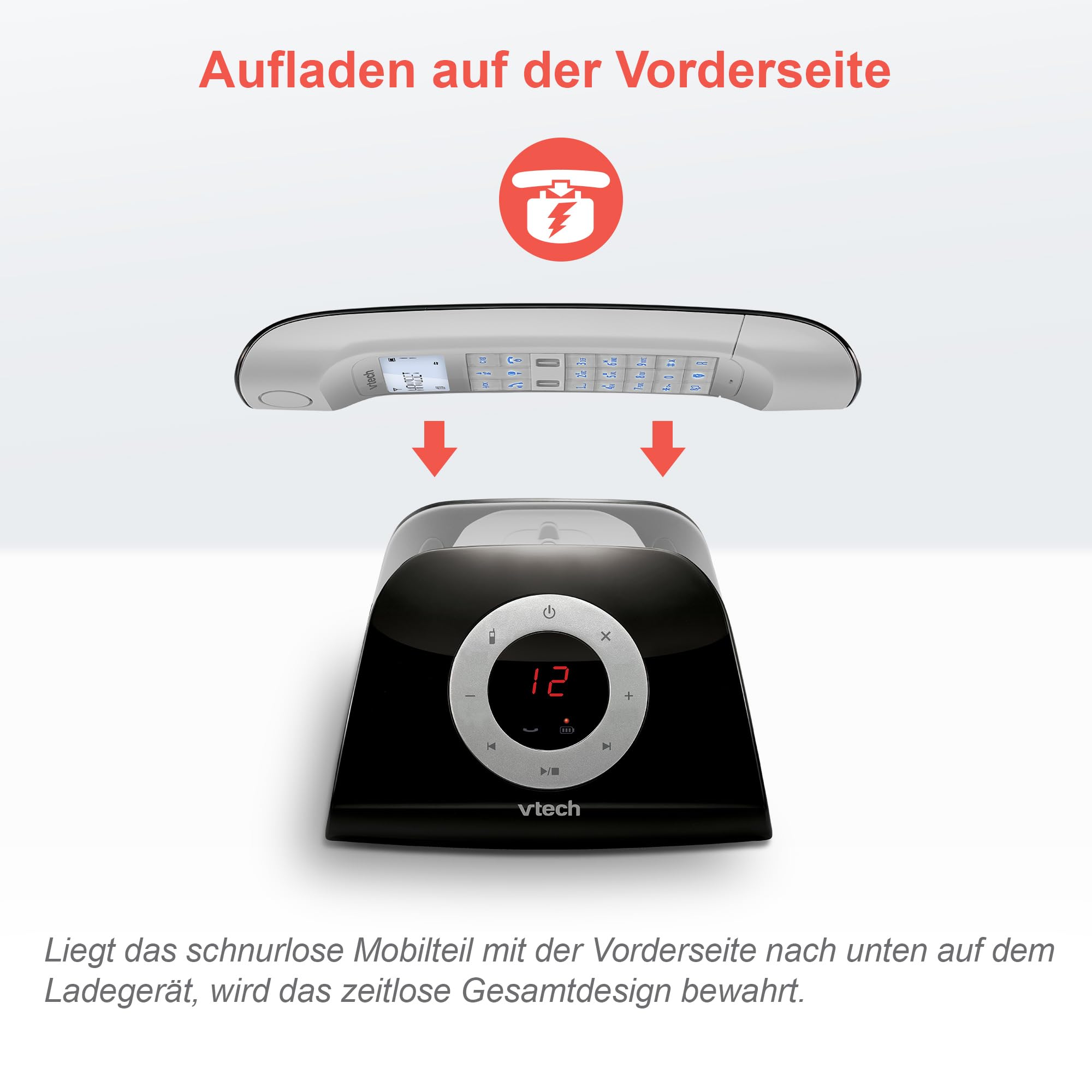 VTech LS1350 Retro-Design Telefon Schnurlos DECT Schnurlostelefon mit digitalem Anrufbeantworter, Anrufsperre, Freisprecheinrichtung und Wahlwiederholung, hintergrundbeleuchtetem Display und Tastatur