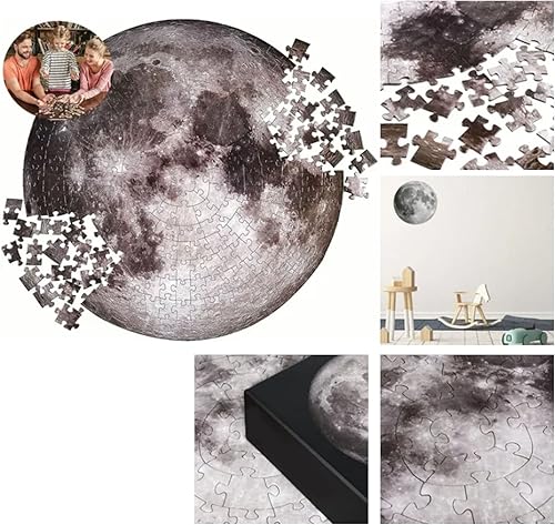 Miniatura 3 de TOPINCN Rompecabezas de 1000 piezas para adultos, diseño de luna espacial, rompecabezas redondo para mejorar la coordinación, rompecabezas de