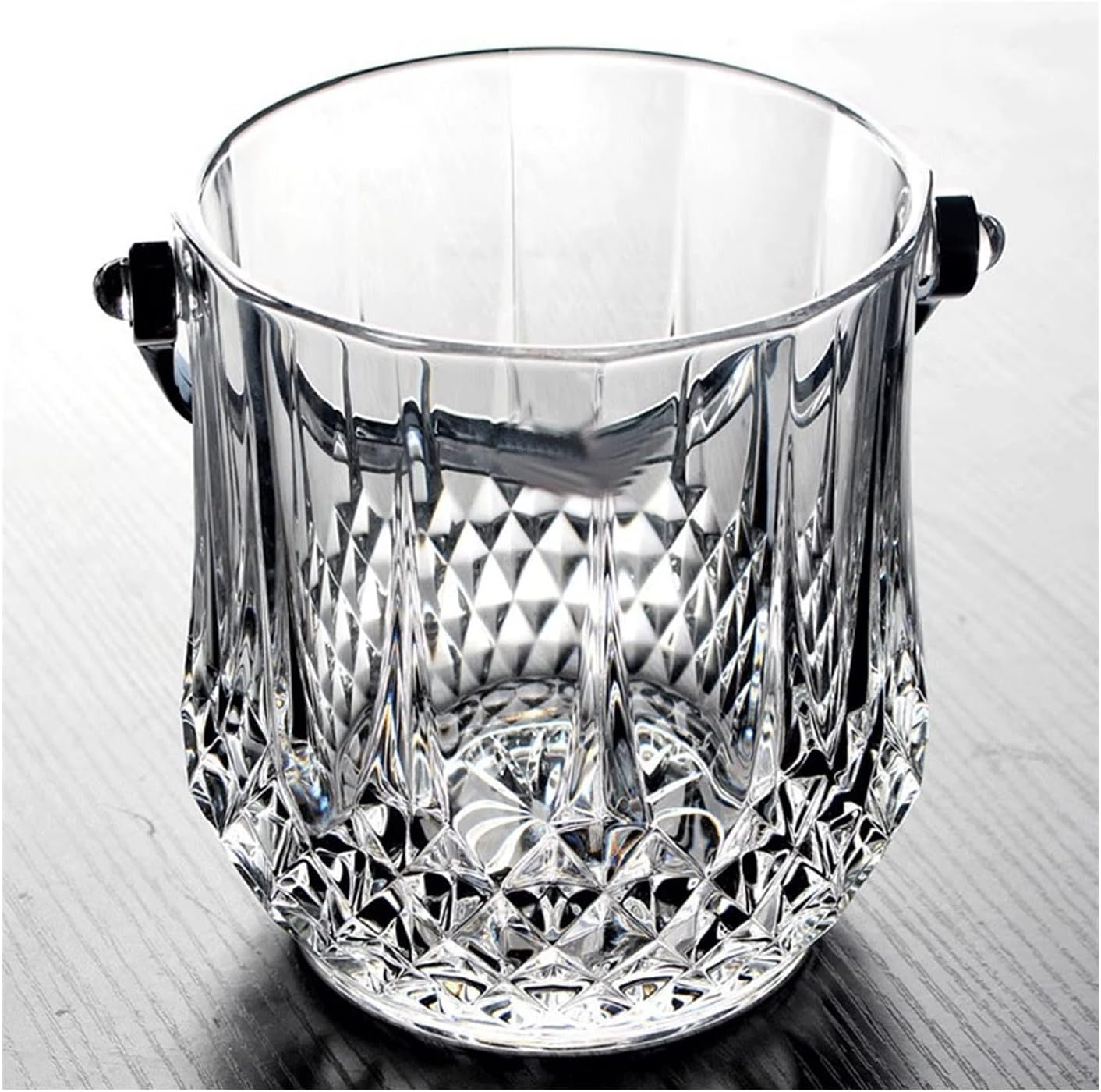 Wine Cooler Clear Wine Bucket Round Beverage Tub with Handles, Portable Beer Bottle Drink Cooler Champagne Chiller Bin for Party, Bar, Home, 1L Drinks Bucket