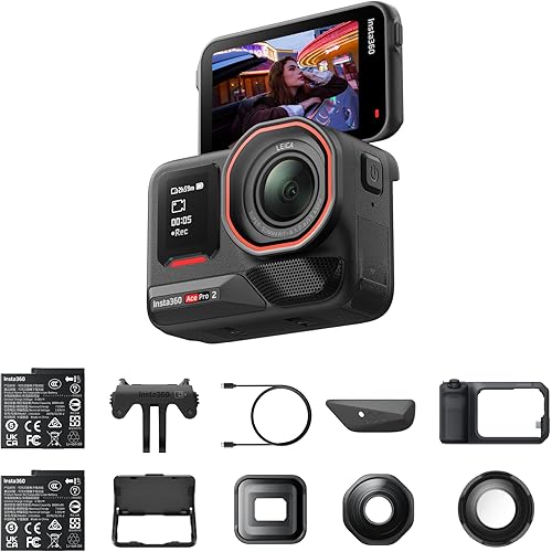 Insta360 Ace Pro 2 Ultimate Videography Bundle - 8K Waterproof Action Camera Co-Engineered with Leica, Xplorer Grip Pro Kit for Street Photography, Cinematic Lens, Close-Up Lens, Ultra Wide Lens