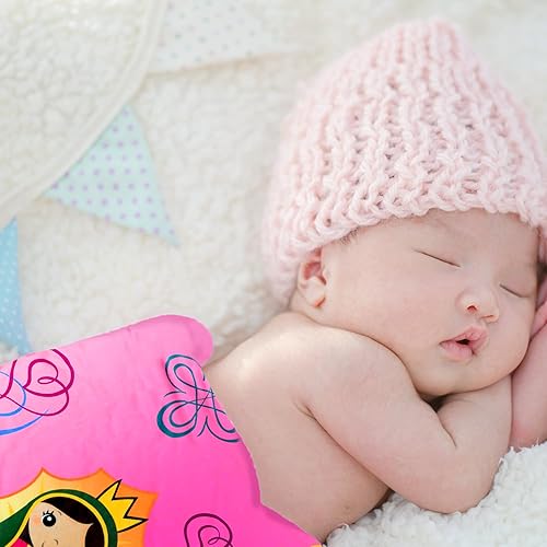 Miniatura 3 de Linzy 62312 - Manta doble de felpa para bebé, Virgen María, Nuestra Señora de Guadalupe, manta doble súper suave para bebé (50 x 40 pulgadas), rosa,