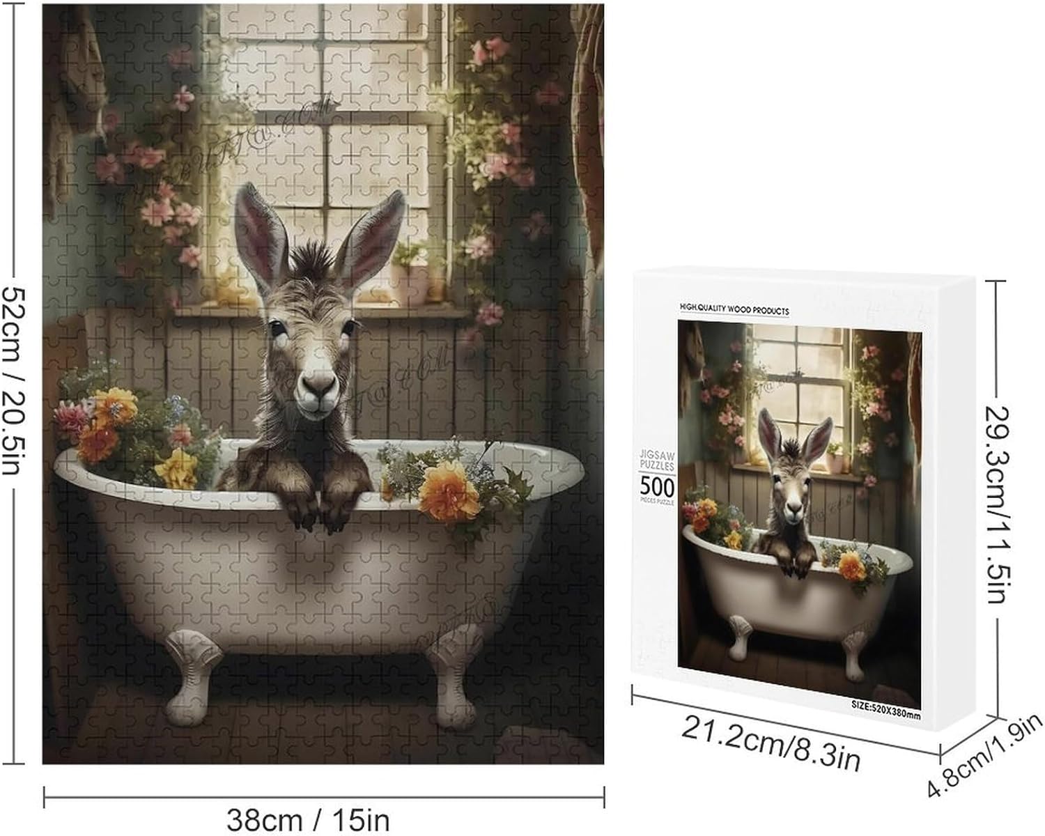 Wooden Puzzle Animal Themed Puzzle - Deer Bathroom Puzzle-Jigsaw Puzzle 1000 Puzzle Pieces,Puzzle Enthusiasts Kids and Adults Funny Puzzle for Adult