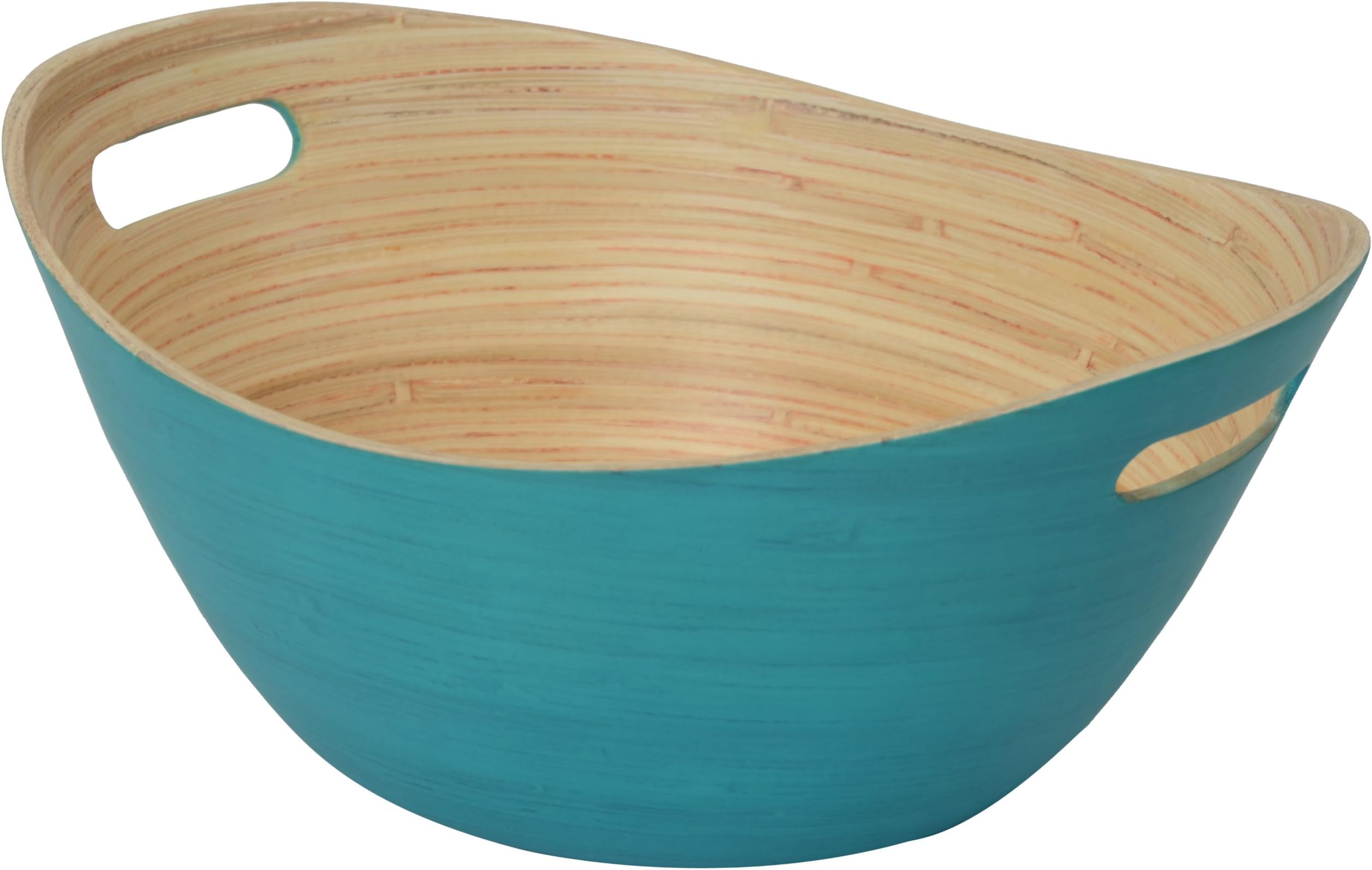 Whirley Pop Bamboo Popcorn Serving Bowl, Teal
