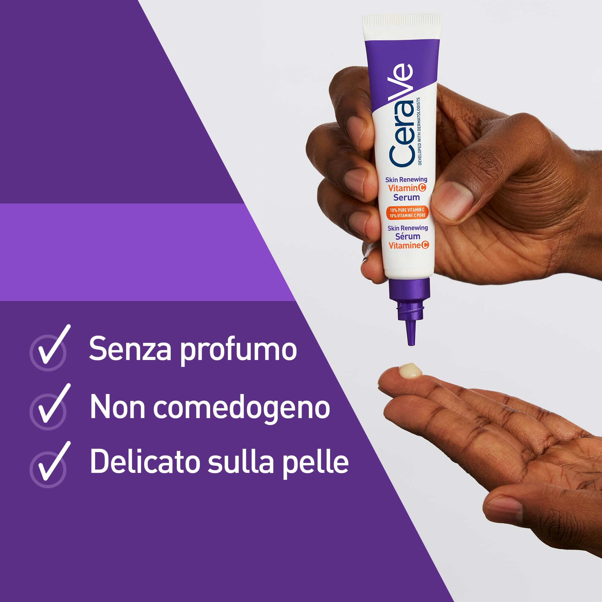 CeraVe Skin Renewing Siero Vitamina C, Con 10% Vitamin C Pura, 3 Ceramidi Essenziali, Acido Ialuronico e Vitamina B5, Per i Primi Segni dell'Età + Routine Correlate a Questo Prodotto