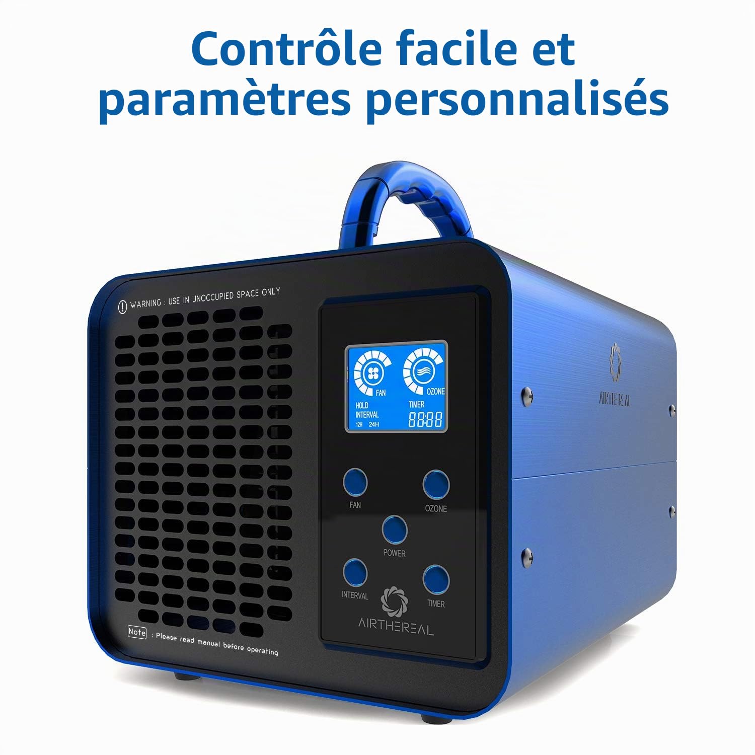Airthereal MA10K-PRODIGI Générateur d'ozone haute performance pour éliminer les odeurs - Ioniseur d'air O3 pour les grandes pièces, les voitures et la fumée - Puissance et minuterie réglables pour les