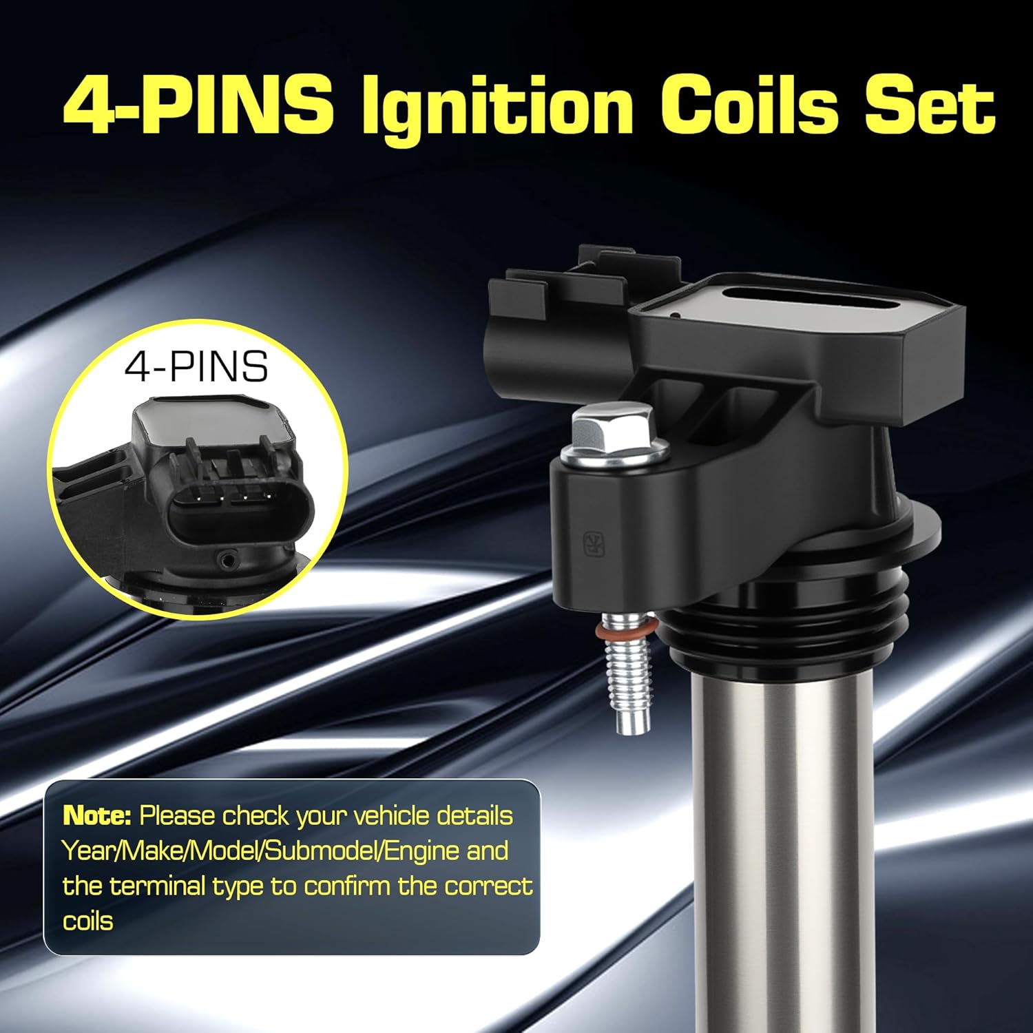 Ignition Coil Pack UF569 & Iridium Spark Plugs 3.6 3.0 3.2 V6 for Buick Enclave for GMC Acadia Terrain for Cadillac CTS SRX XTS for Chevy Traverse Malibu Impala Equinox 2010 2012 2013 2014 2015 2016