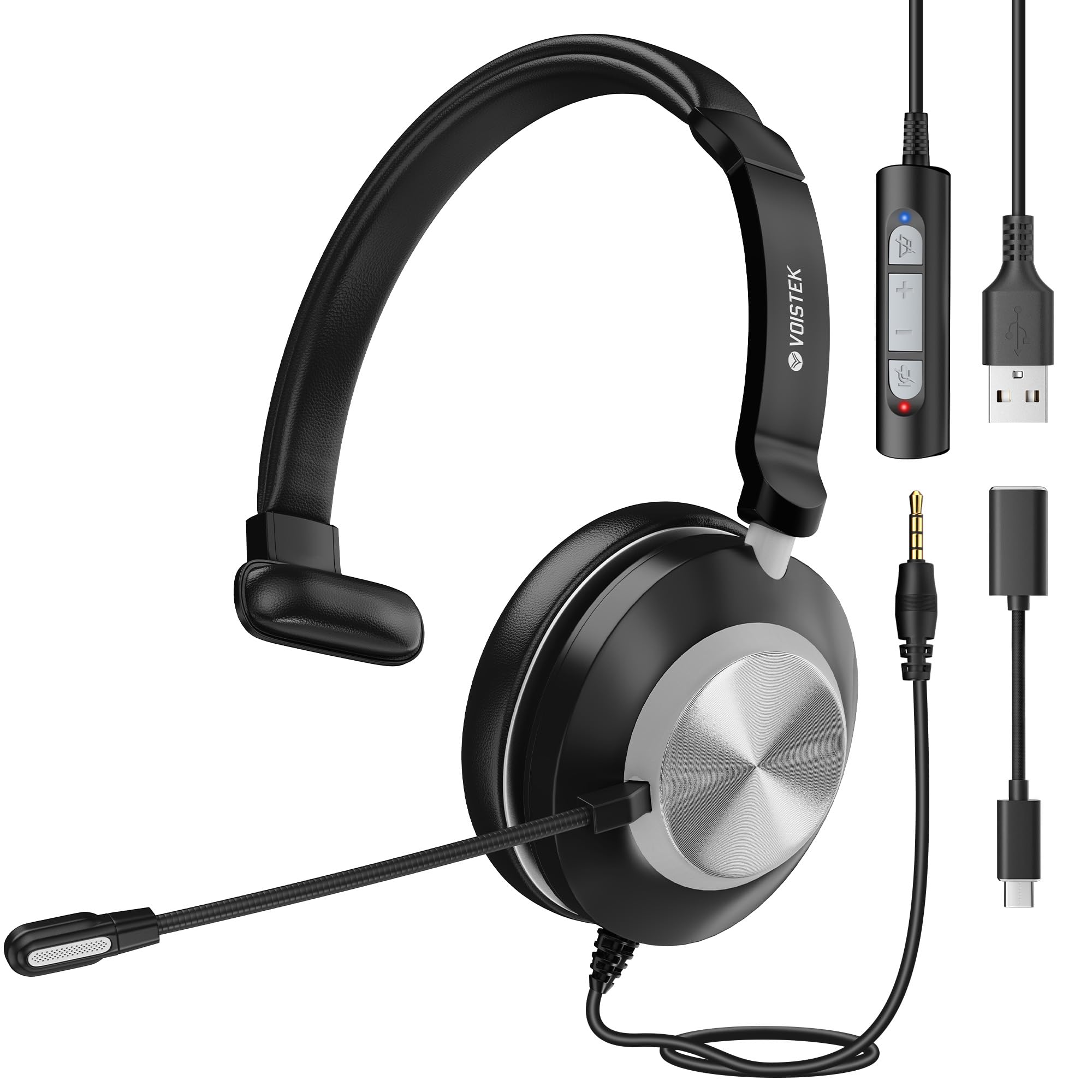 Cuffie Wireless Voistek Con Microfono Noise Cancelling - 45+ Ore Batteria, Stazione Ricarica