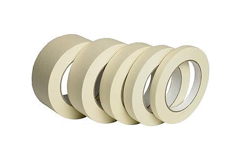 IDL Packaging Cinta adhesiva blanca de 1 pulgada x 60 yardas (paquete de 36 rollos), adhesivo de goma natural, protección de líneas afiladas y