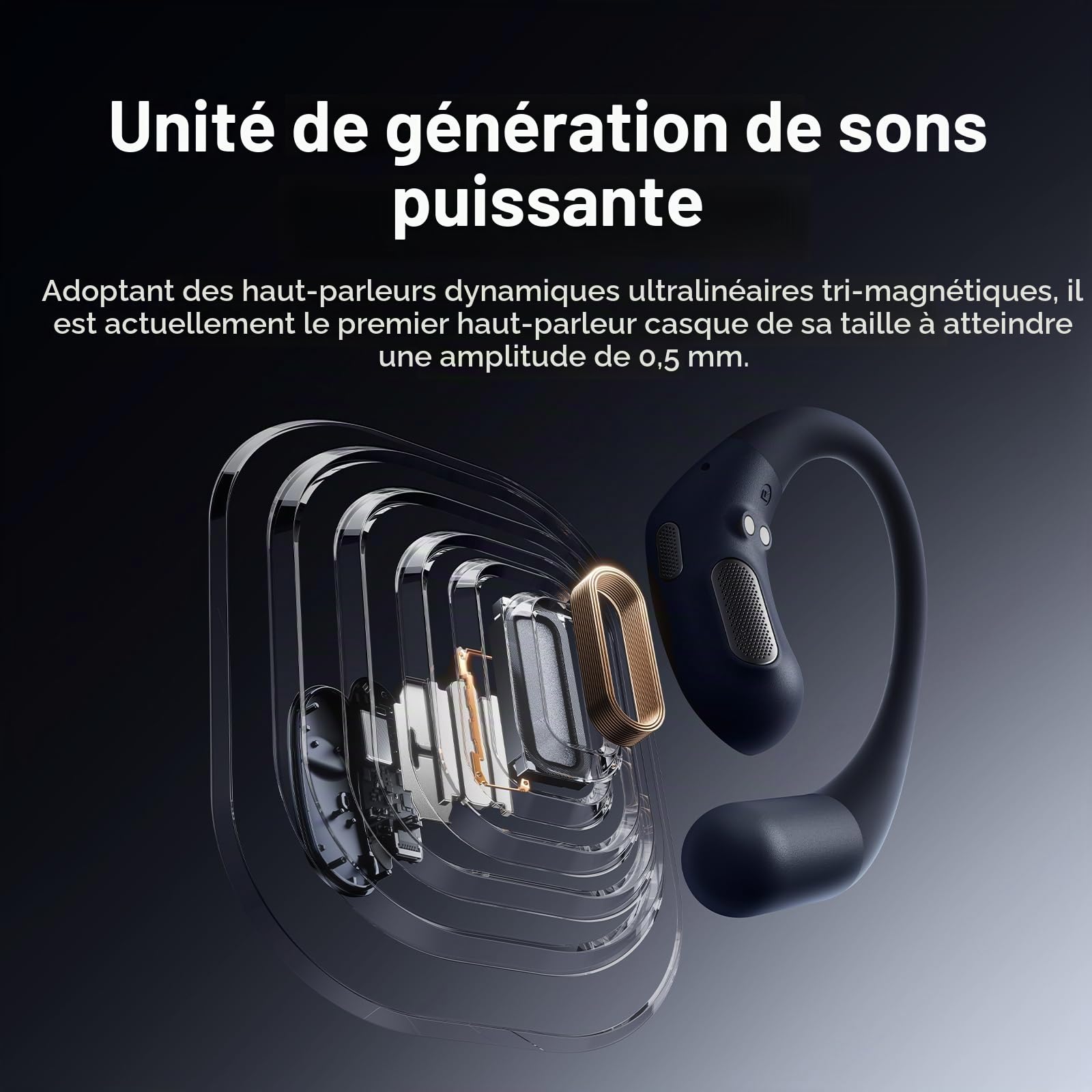 Mibro OpenEar Pro Écouteurs Bluetooth sans Fil, 30H, Double Connexion&IPX4 | Lightweight 7,2 g par Écouteur, Appels Clairs avec Micro, pour Bureau, Marche, Sport et Trajets Quotidiens(Noir)