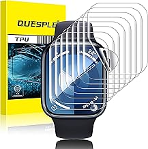 QUESPLE [8 Stück] TPU Schutzfolie für Apple Watch 45mm Series 9/8/7 Folie, HD Klar Blasenfreie Weich Apple Watch Display Schutz, Nicht Glas Maximale Abdeckung Selbstheilung