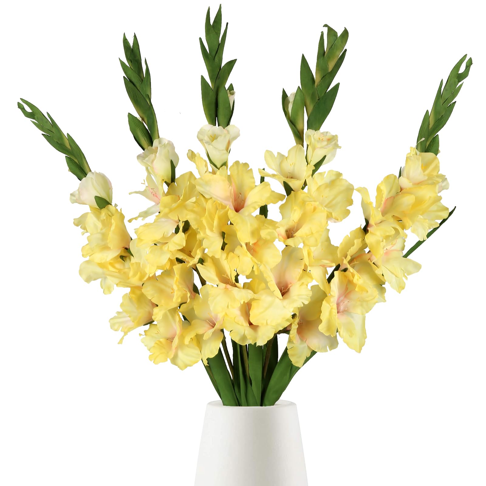 Lot De 5 Tiges De Glaïeuls Artificiels Jaunes 36 Cm - Décoration Better Home