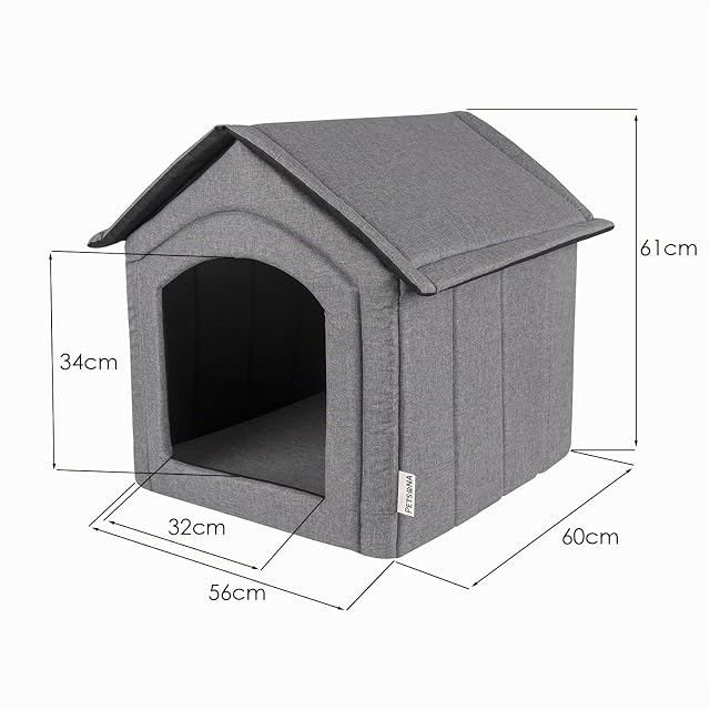 Foto 4 de 8 de Petsona Caseta del Perro Perrera Plegable con Techo Desmontable Casa del Perro Cama Cueva del Gato Cama…
