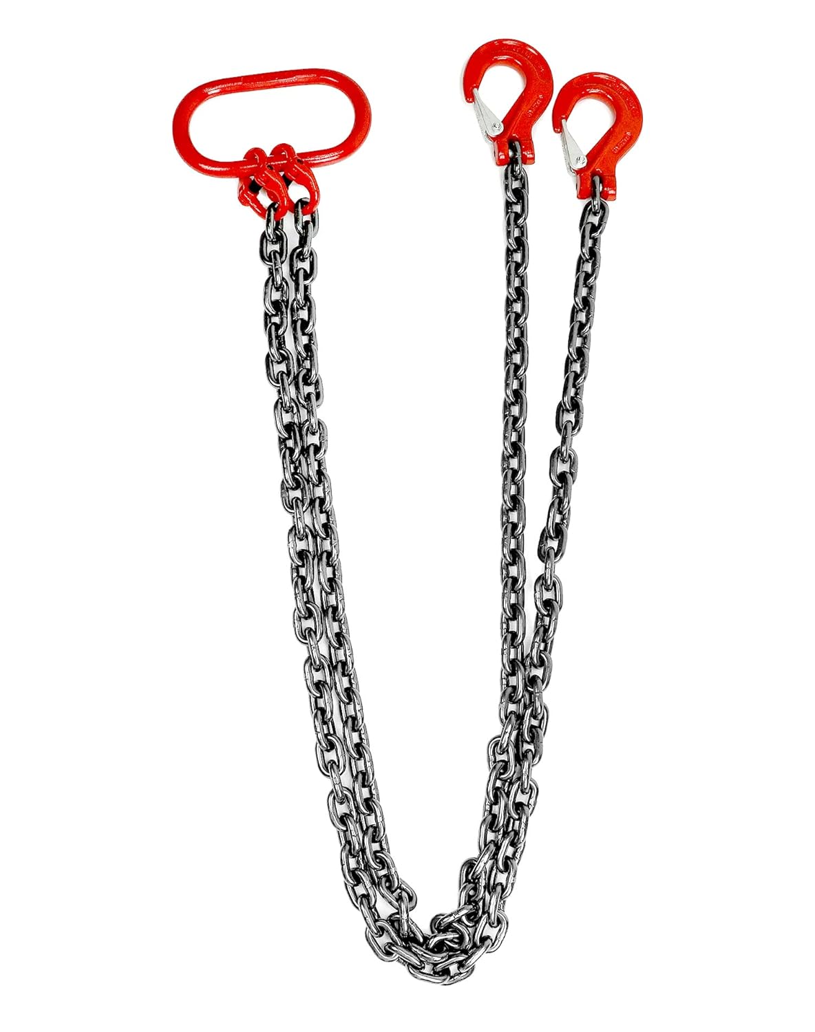 QWORK Lifting Sling Chain 5/16 Inch x 5 Feet Double Leg with Grab
