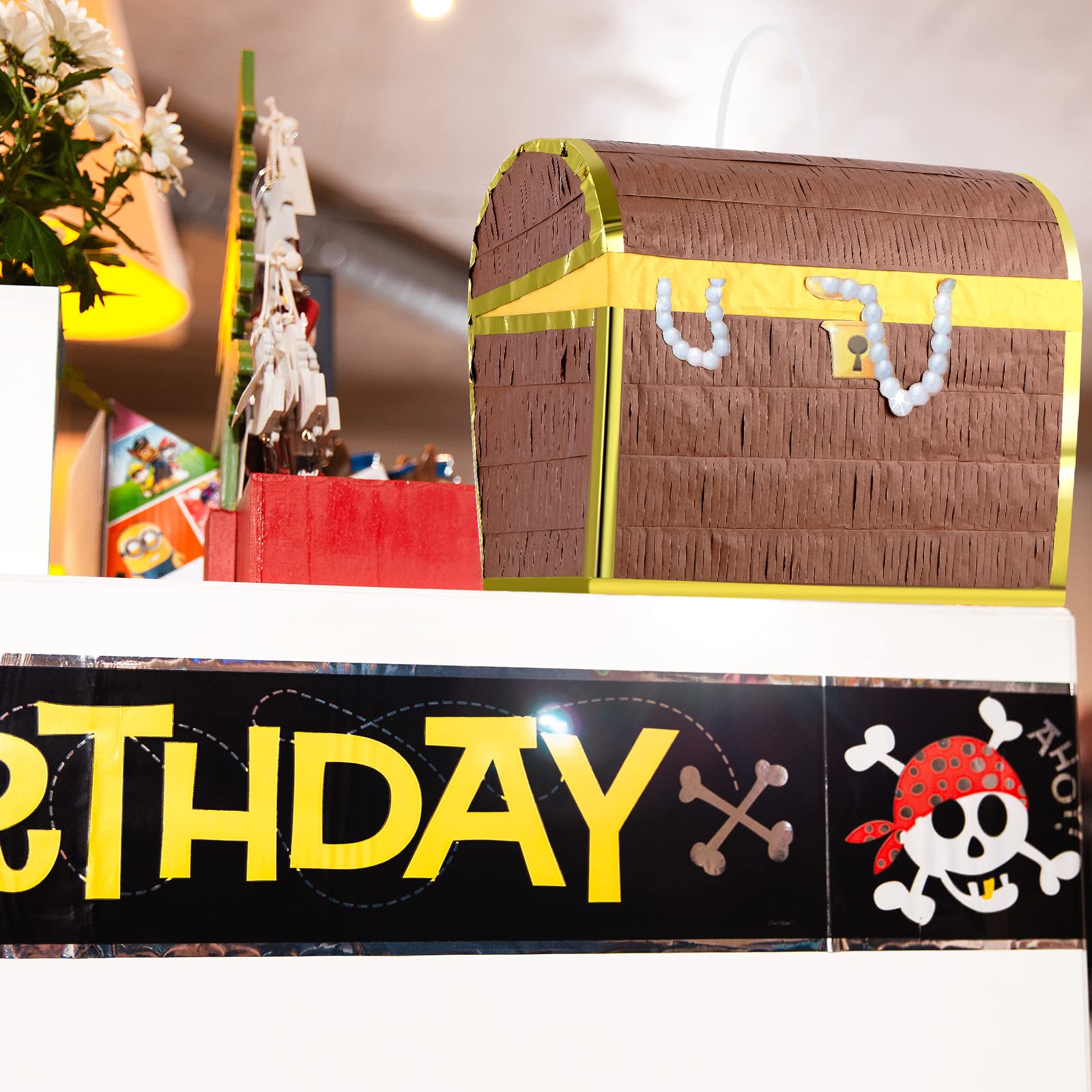 Amazon.co.jp: 11.8 x 9.8 x 5.9インチ 小さな宝箱 ピニャータ 目隠しコウモリ 紙吹雪 海賊 ゴールドコイン 宝石  ジュエリー 子供用 ハロウィン 海賊 誕生日パーティー 装飾用品 : おもちゃ