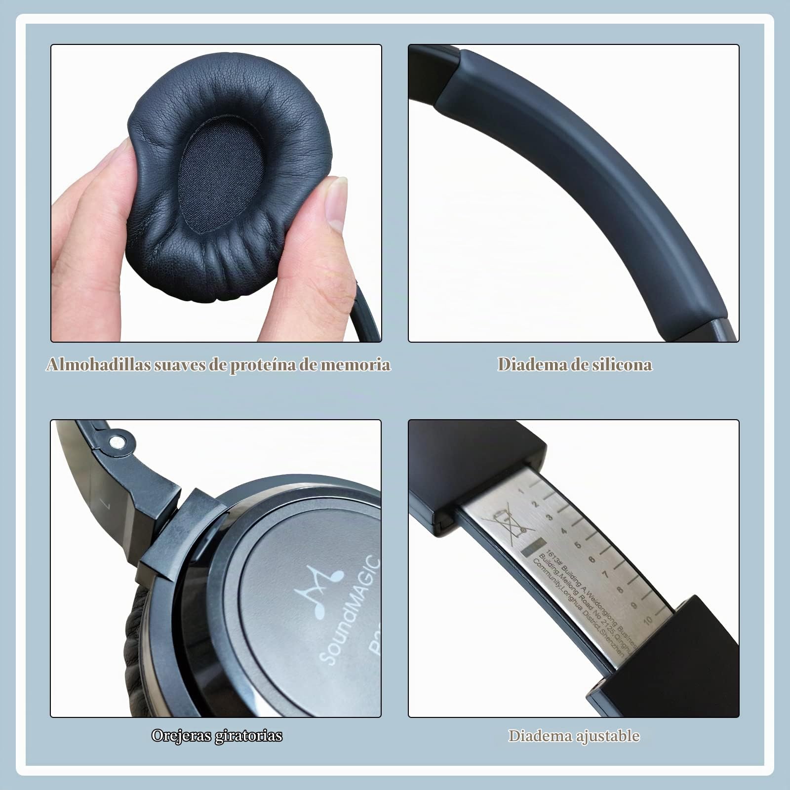 SoundMAGIC P23BT Cascos On-Ear Bluetooth, aptX HD, Mic CVC, 60h, Negro | Conexión baja latencia, audio envolvente, autonomía prolongada, llamadas nítidas, control táctil, ajuste confortable