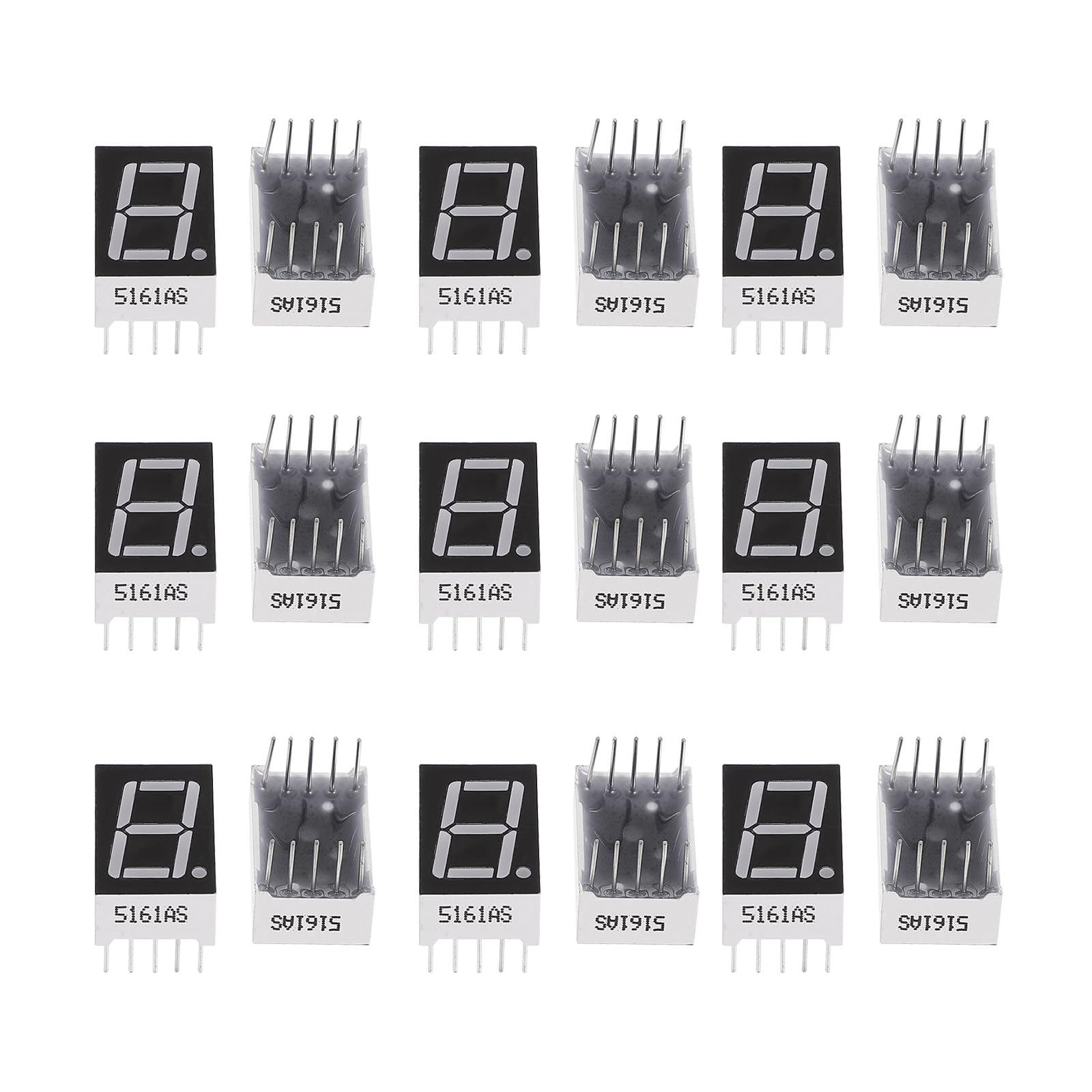 Produktbild von 20er-Pack Rote 7-Segment-LED-Display 0,5 Zoll – Common-Kathode, 1 Bit, Hochhelle Digitalröhre Für DIY & Elektronik