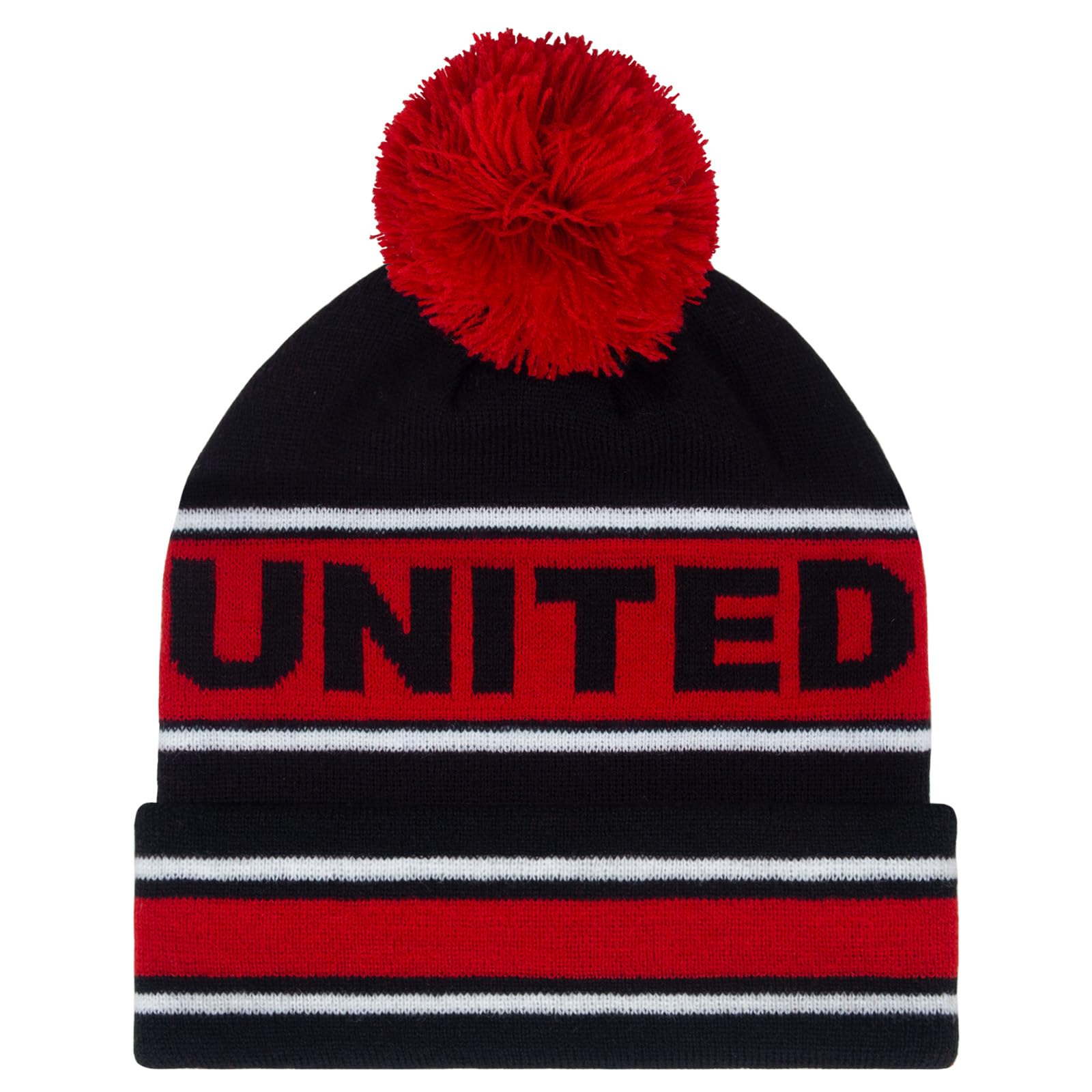 fan originals United Text Bobble Hat Black Red