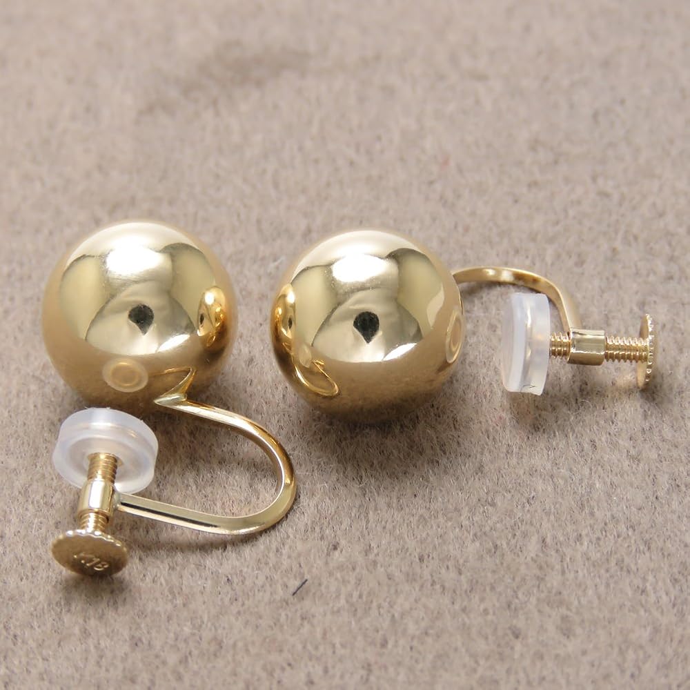 18金イヤリング 楽天市場】K18フープイヤリング ピアリング(10mmラウンド)(18金