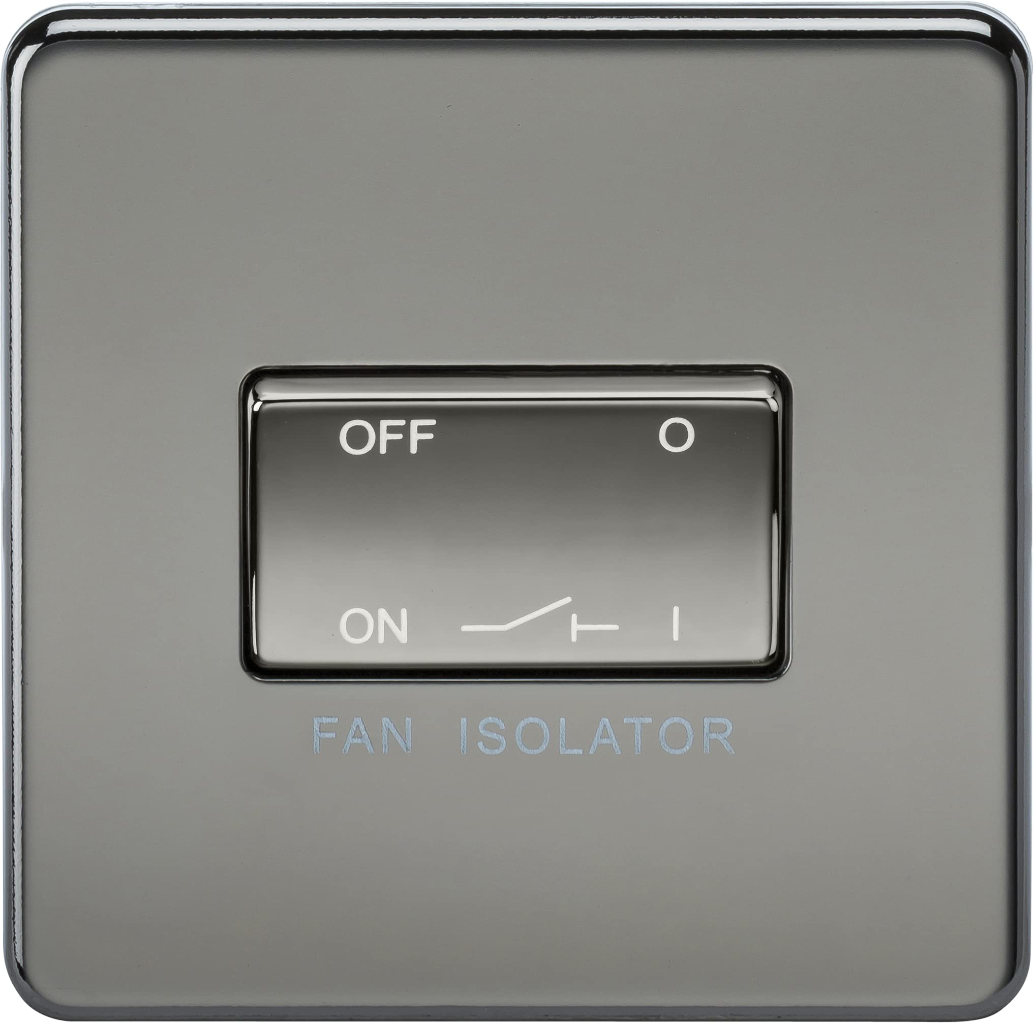 Knightsbridge SF1100BN Screwless 10 A 3 Pole Fan Isolator Switch, Black Nickel