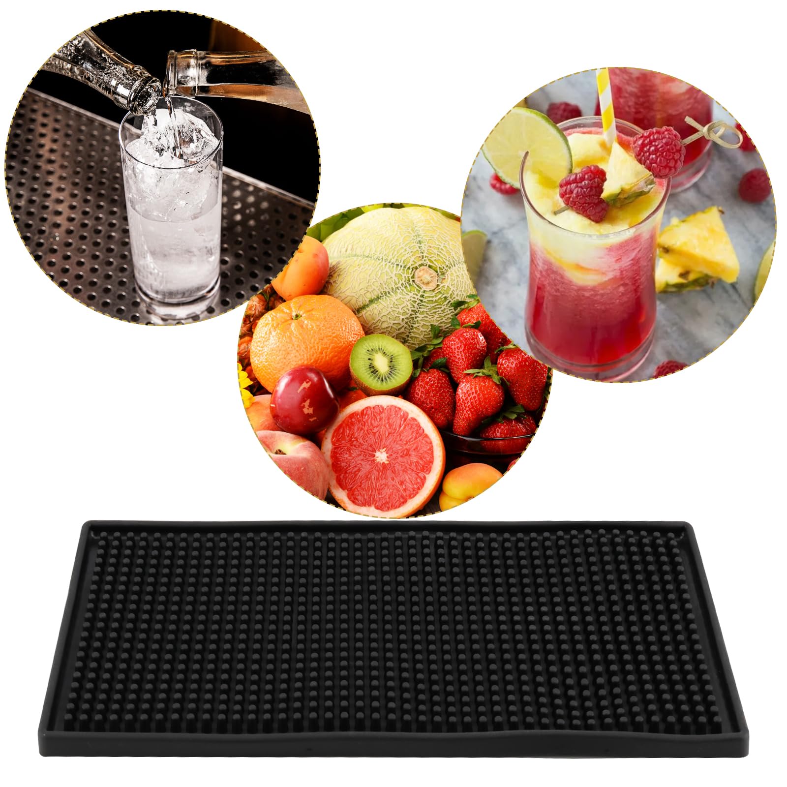 Tapis De Bar En Caoutchouc PVC Antidérapant - Lot De 2 Pièces - Protection Comptoir Cuisine Et Restaurant