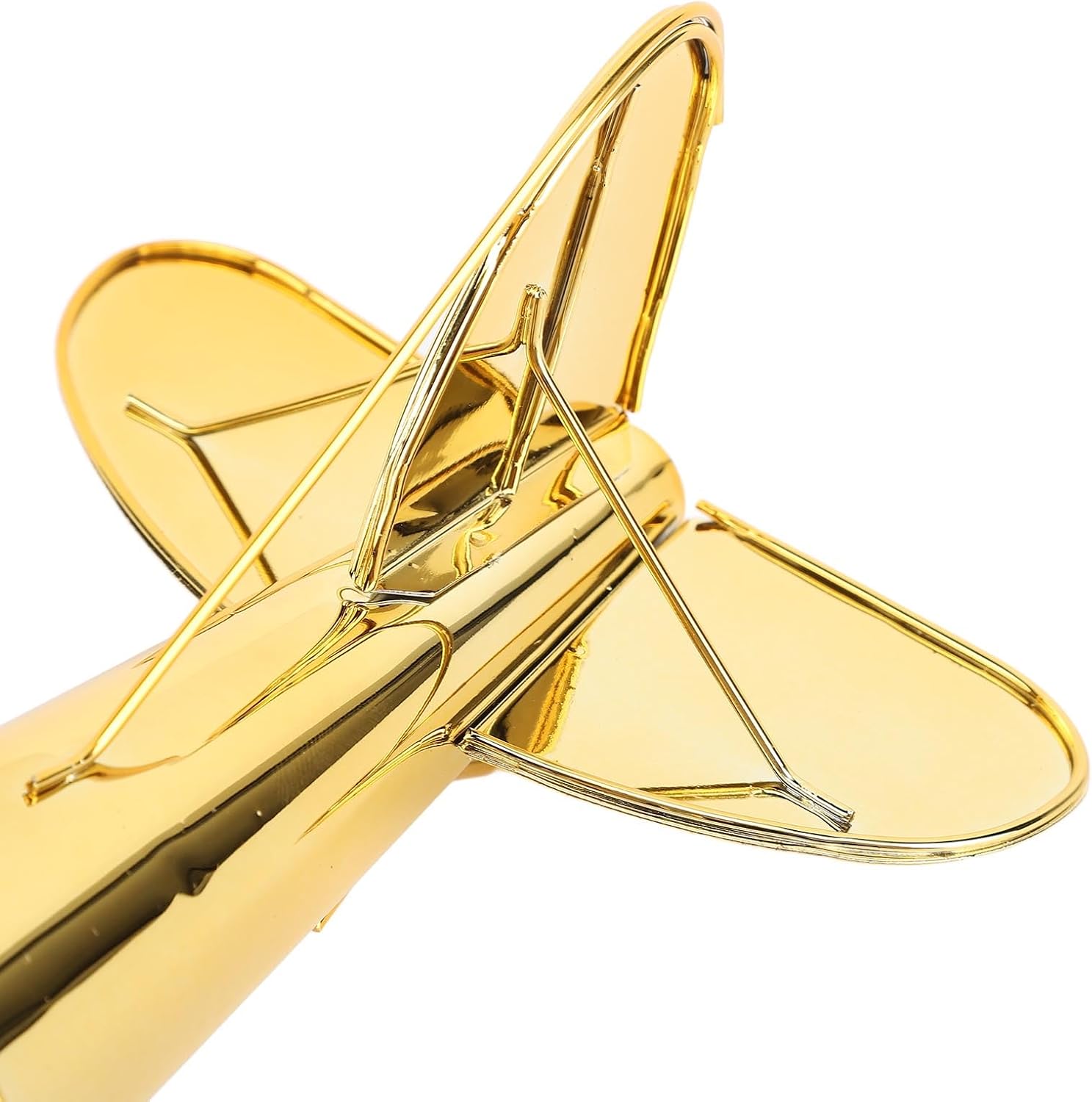Vintage Airplane Model Ornament, Retro Iron Aircraft Home Decor, Metal Airplane Toy, Decoration for Home Room Office Desktop (Gold Plated)