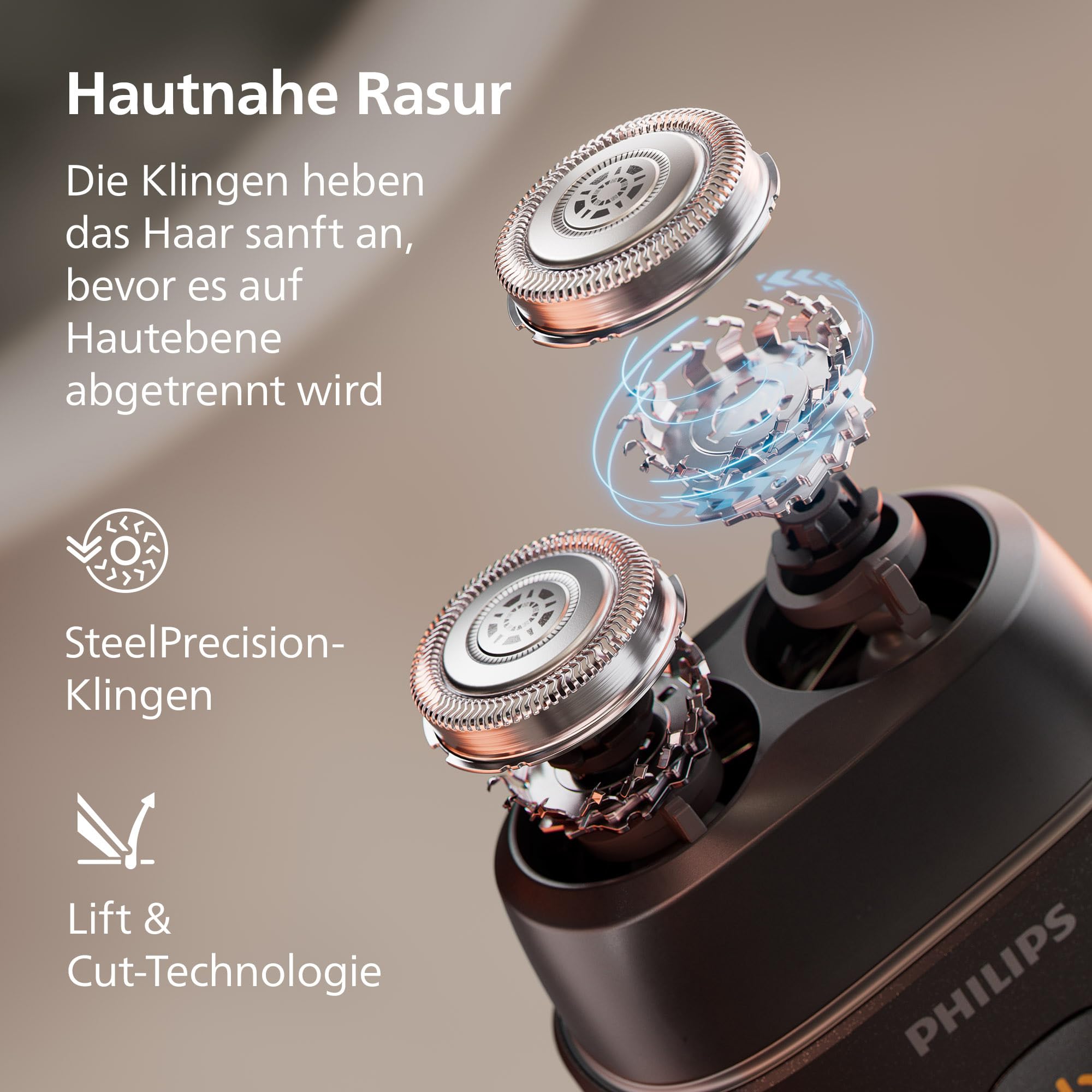 Philips Rasierer Series 500 - kompakter Elektrorasierer für Herren, 3D-Scherkopf, elektrischer Nass- und Trockenrasierer, Reiseetui, Reisesperre, magnetische Kappe, Modell S595/05