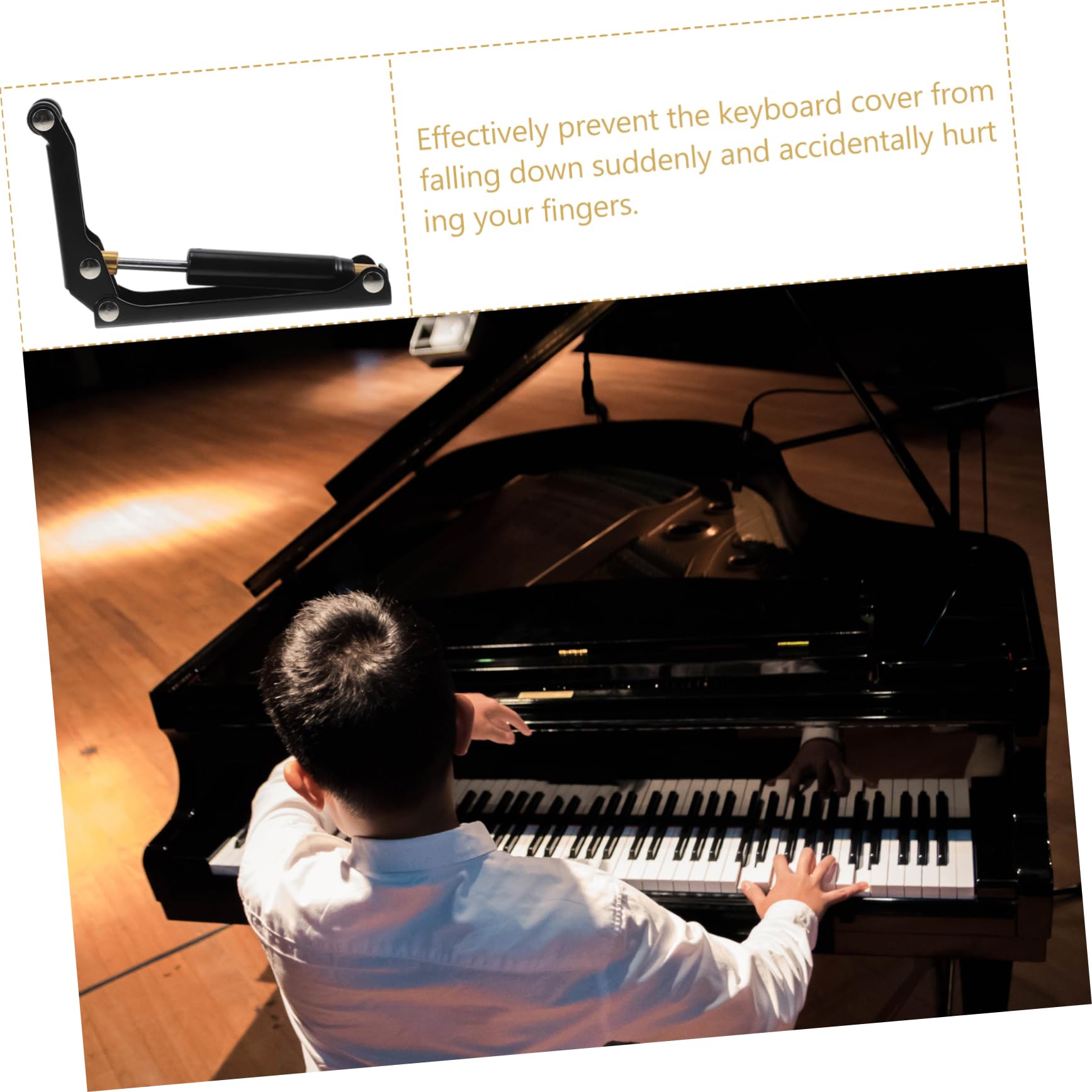 UKCOCO Dispositivo di Rallentamento in Metallo e Gomma ABS Nero per Prevenire Infortuni e Prolungare la Durata per Copertura Tastiera Pianoforte del Copri Pianoforte