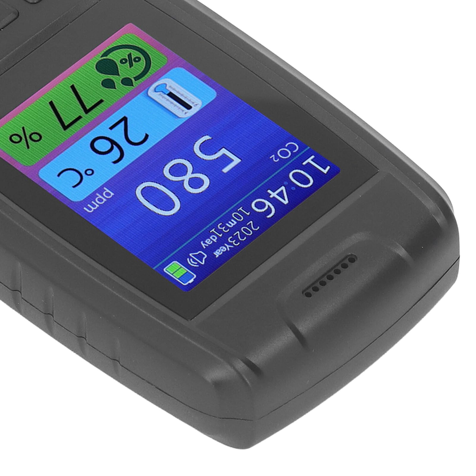 AMONIDA Detector de Dióxido de Carbono Monitor de CO2 Portátil de Alta Precisión para Calidad del Aire Interior Oficina en Casa ABS 1 Unidad