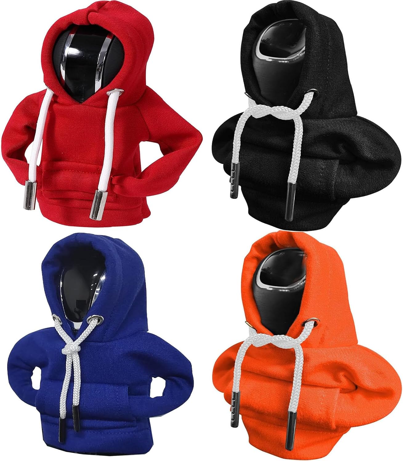 4pcs Gear Shift Hoodie Car Gear Shift Cover Mini Hoodie for Auto Shifter, Auto Interior Cute Gadgets, Universal Car Decoration Accessories