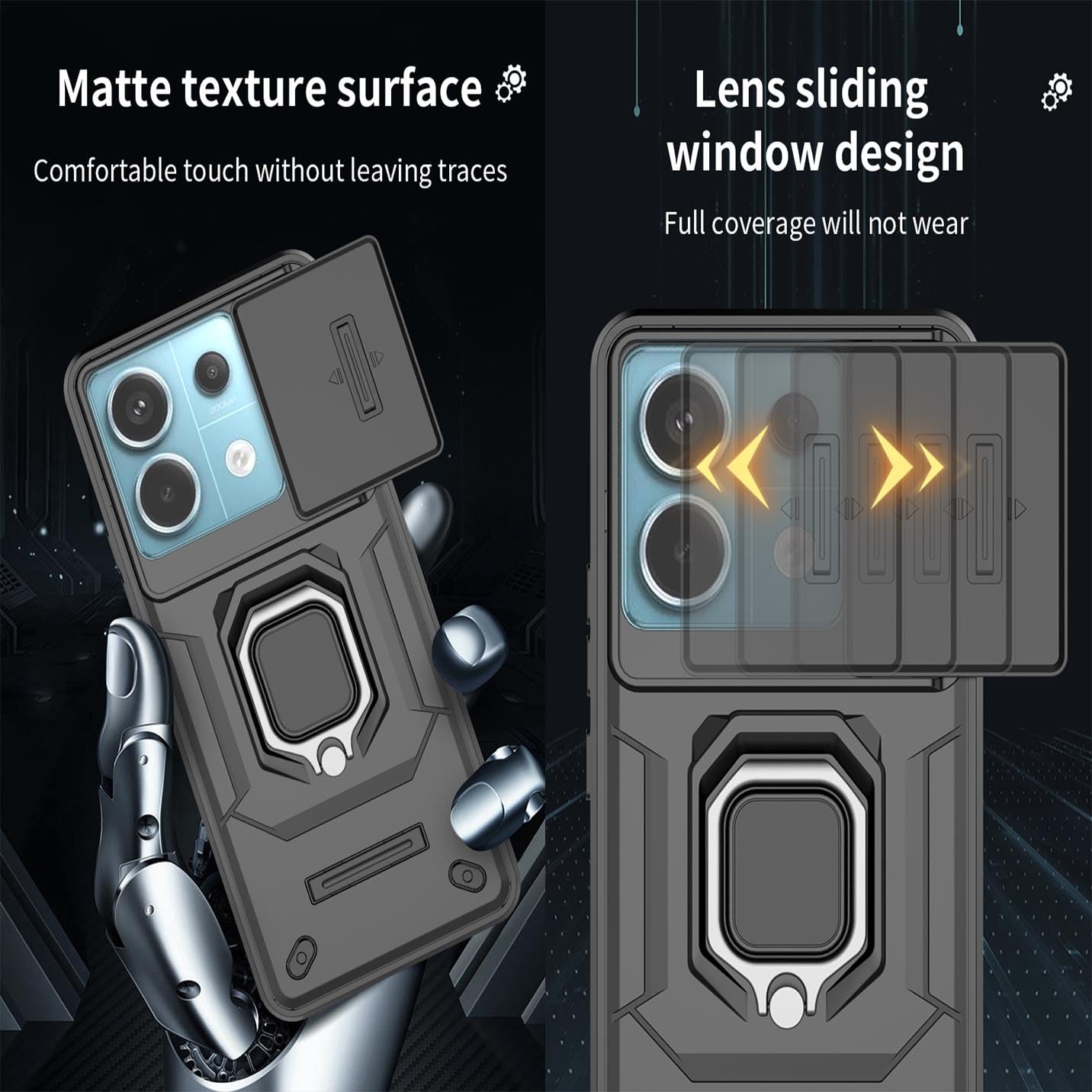 BORYA Funda Para Xiaomi Redmi Note 14 5G, Antigolpes Suave Silicona TPU+PC Carcasa, Anticaída Grado Militar Estuche. Caso Con Metal Soporte, Cubierta Deslizante Cámara. Verde