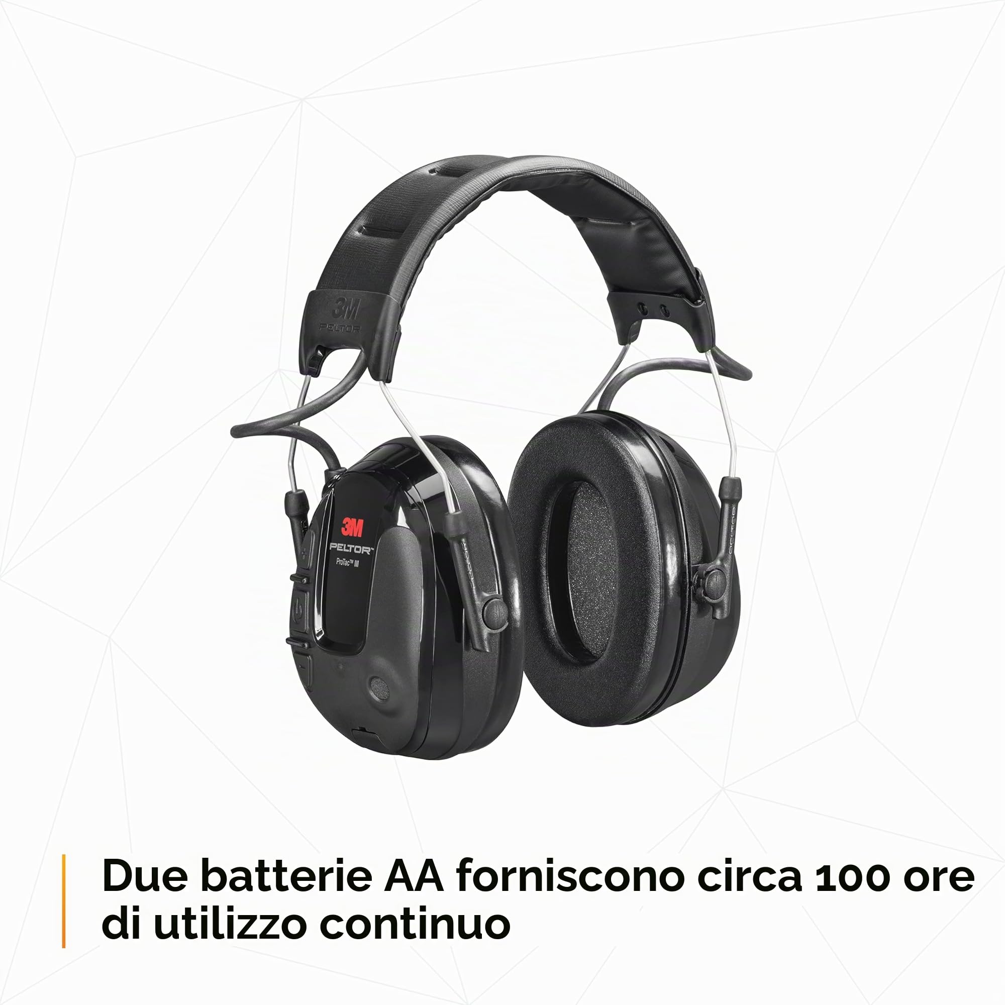 3M™ PELTOR™ ProTac™III Cuffia Protettiva, nero, 32 dB, con bardatura temporale, MT13H221A