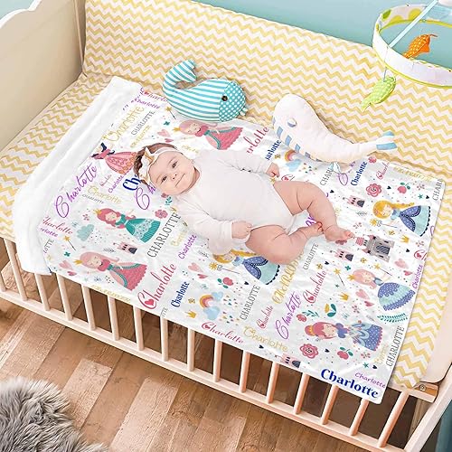 Miniatura 7 de Mantas de bebé personalizadas para niña, manta personalizada con nombre para niños pequeños, manta personalizada para recién nacidos, manta para