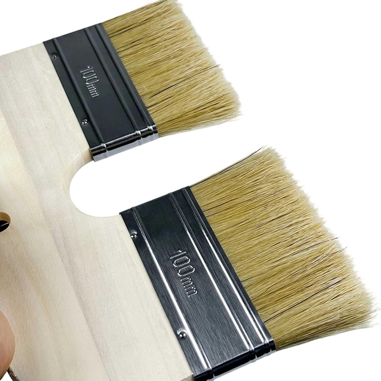Pincel de pintura de pared, cabeza de cerdas naturales, construcción de madera sostenible para enlucido de cal y durabilidad decorativa, cepillo de cerdas naturales