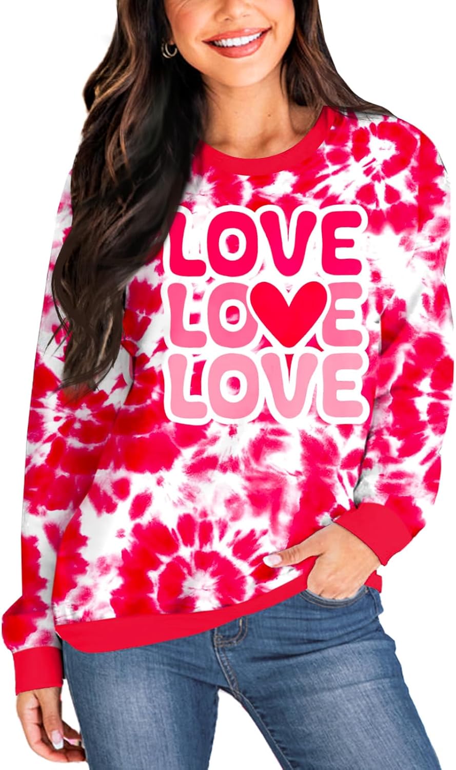 Deerose Women Valentines Sweatshirts Mardi Gras Long Sleeve Print Shirts