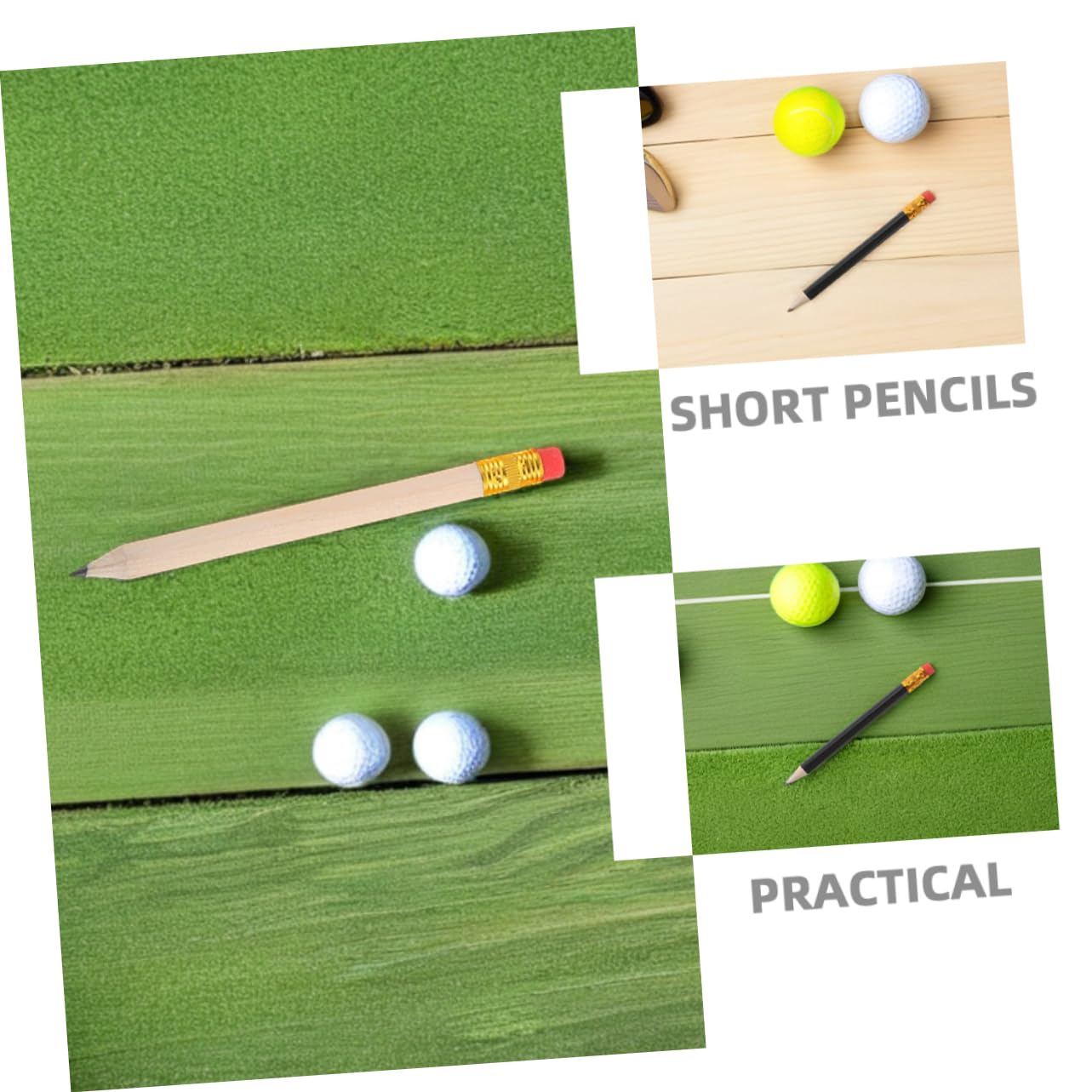 144 Pièces Crayons de Bois avec Crayons de Golf Hb Courts pour Artistes Écoles et Événements Bois