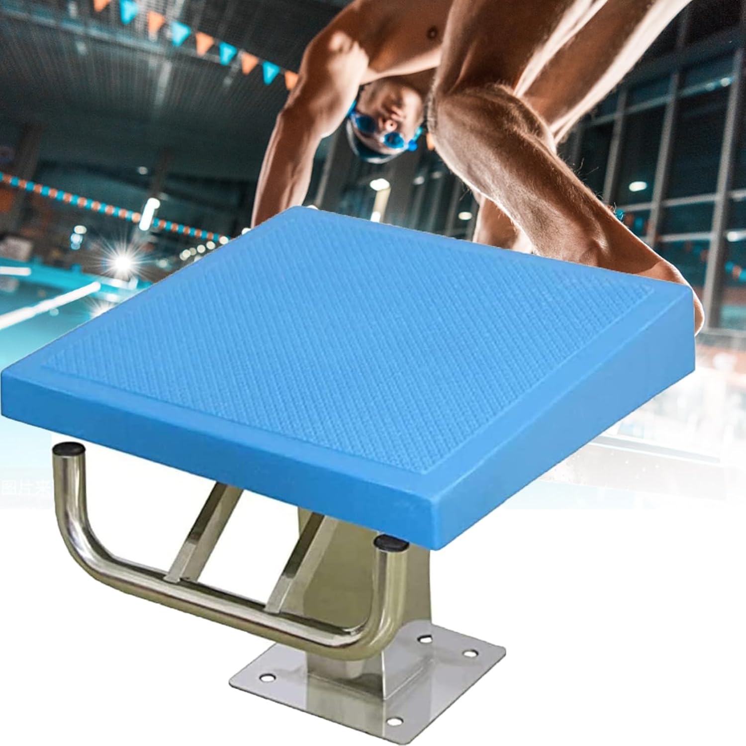 Pool Diving Platform, 304 Stainless Steel Diving Board with Anti-Slip Countertop, 15°Inclined Professional Diving Platform for Pools (A)