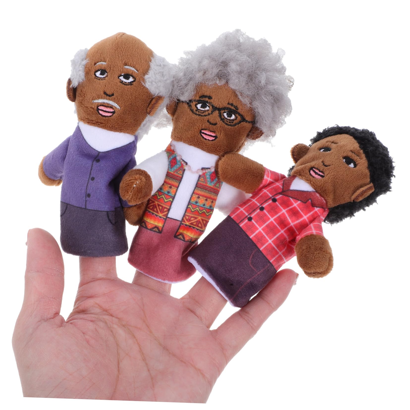 Ipetboom 6 pezzi Burattini Da Mano Famiglia in Morbido Peluche Marionette Ditale per Gioco Educativo e Racconti per Asilo e Spettacoli Casa